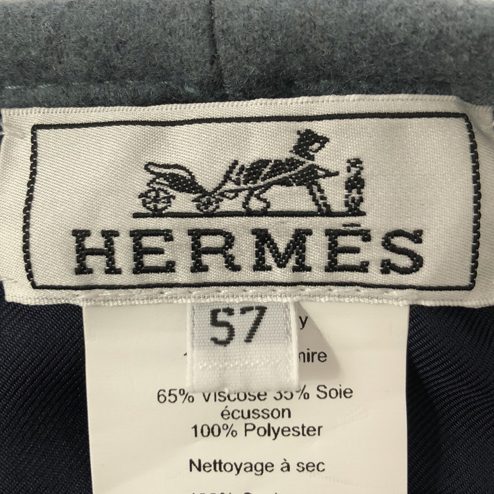 Hermes Cashmere Beret Hat Unisex Gray