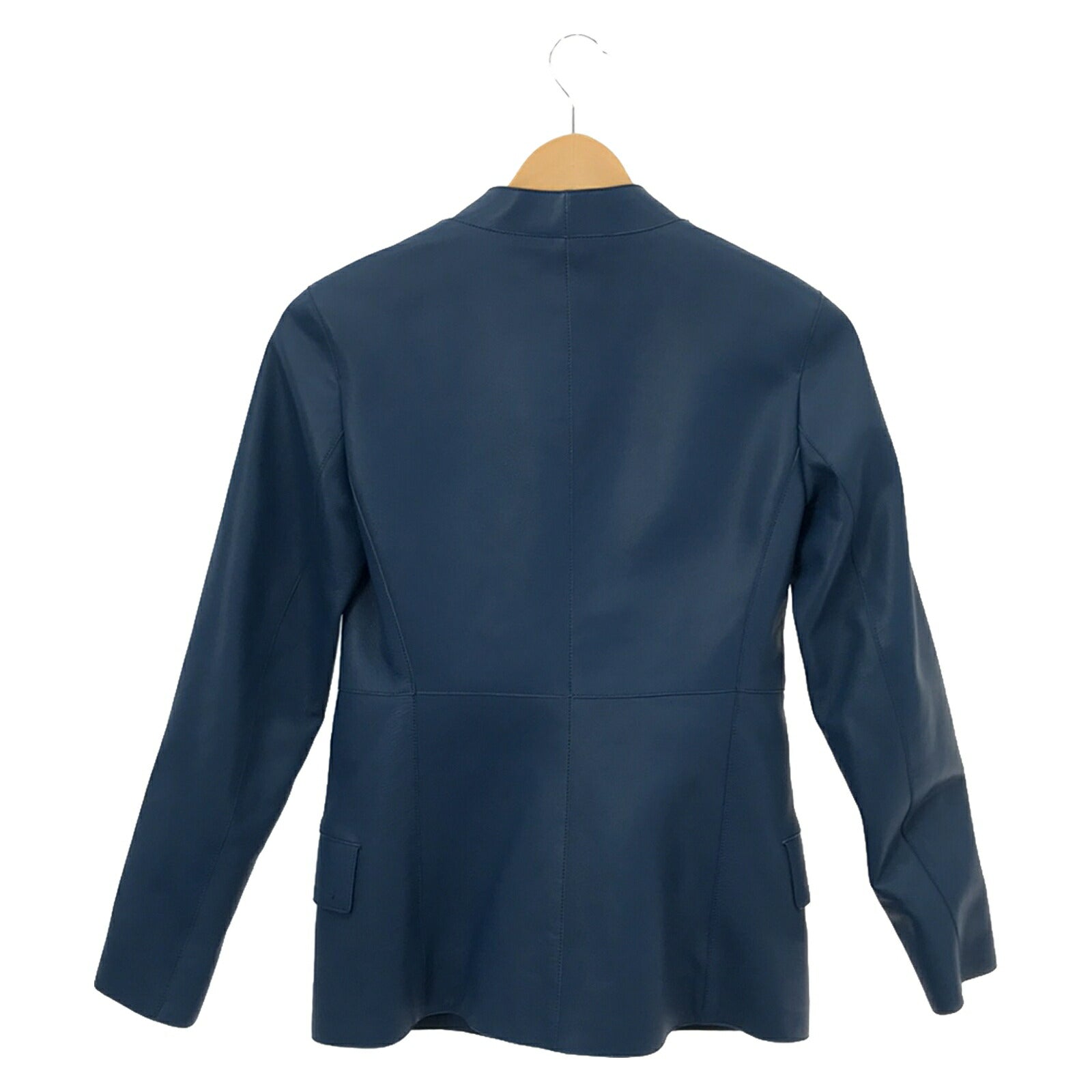 Hermes Leather Jacket Blue Women