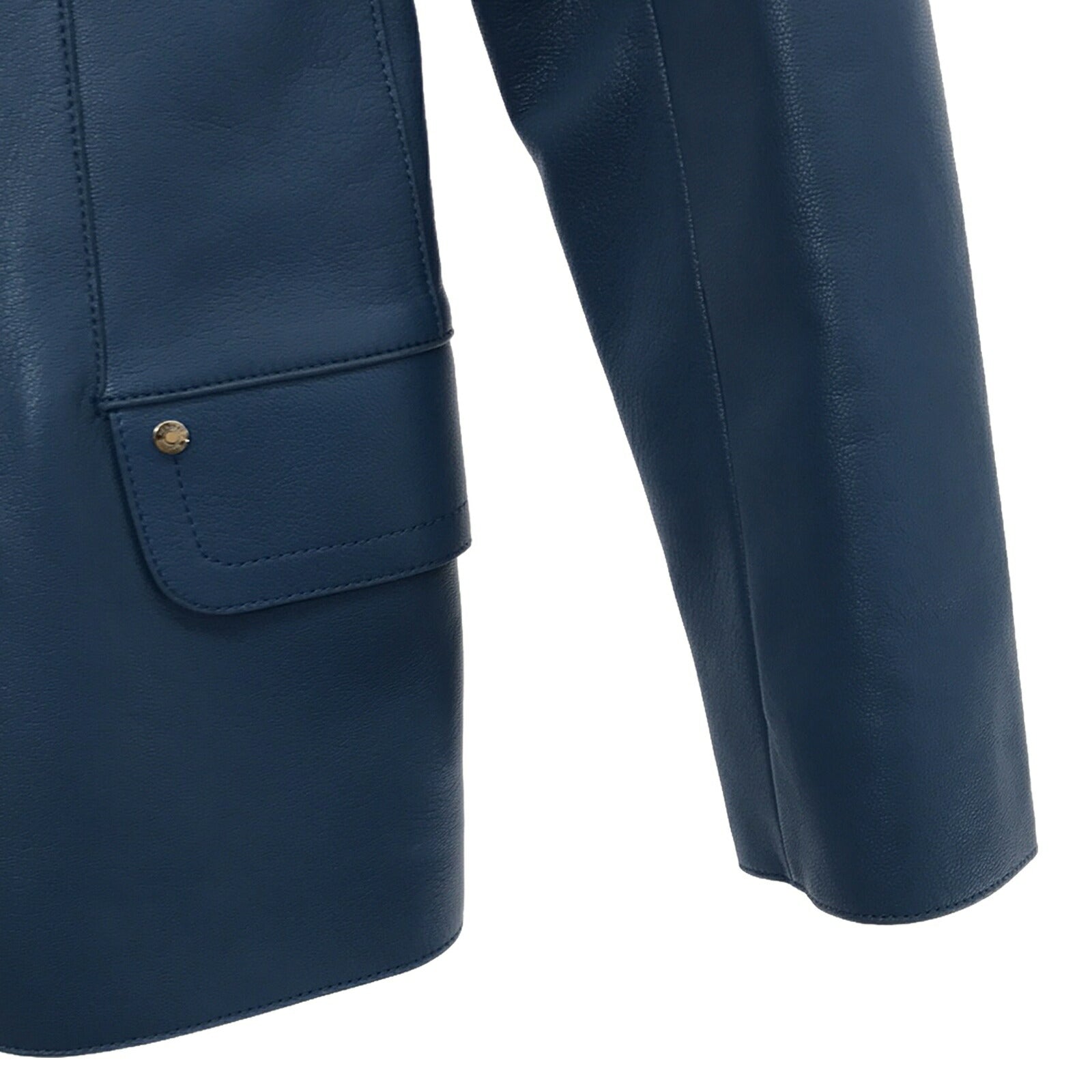 Hermes Leather Jacket Blue Women