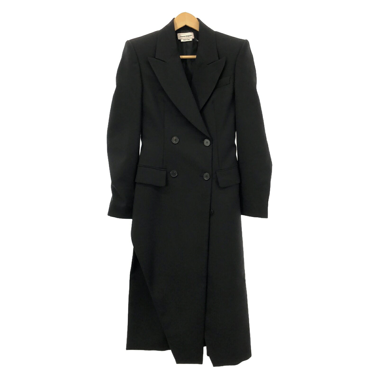 Alexander McQueen Wool Long Coat Black