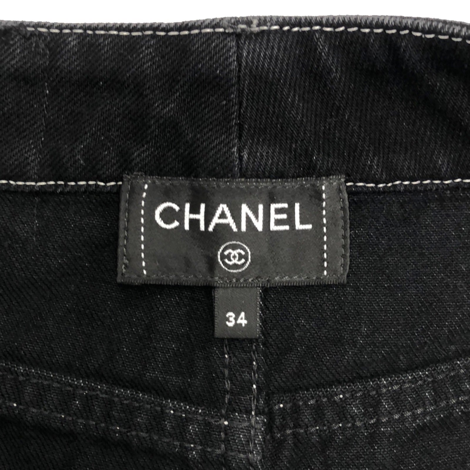 Chanel Cotton Denim Pants Black