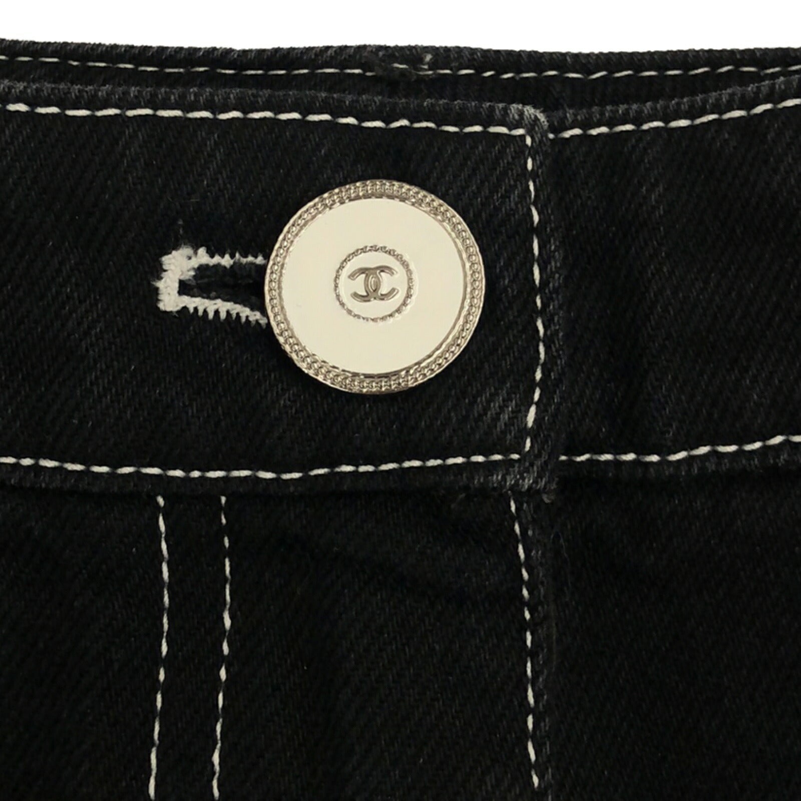 Chanel Cotton Denim Pants Black