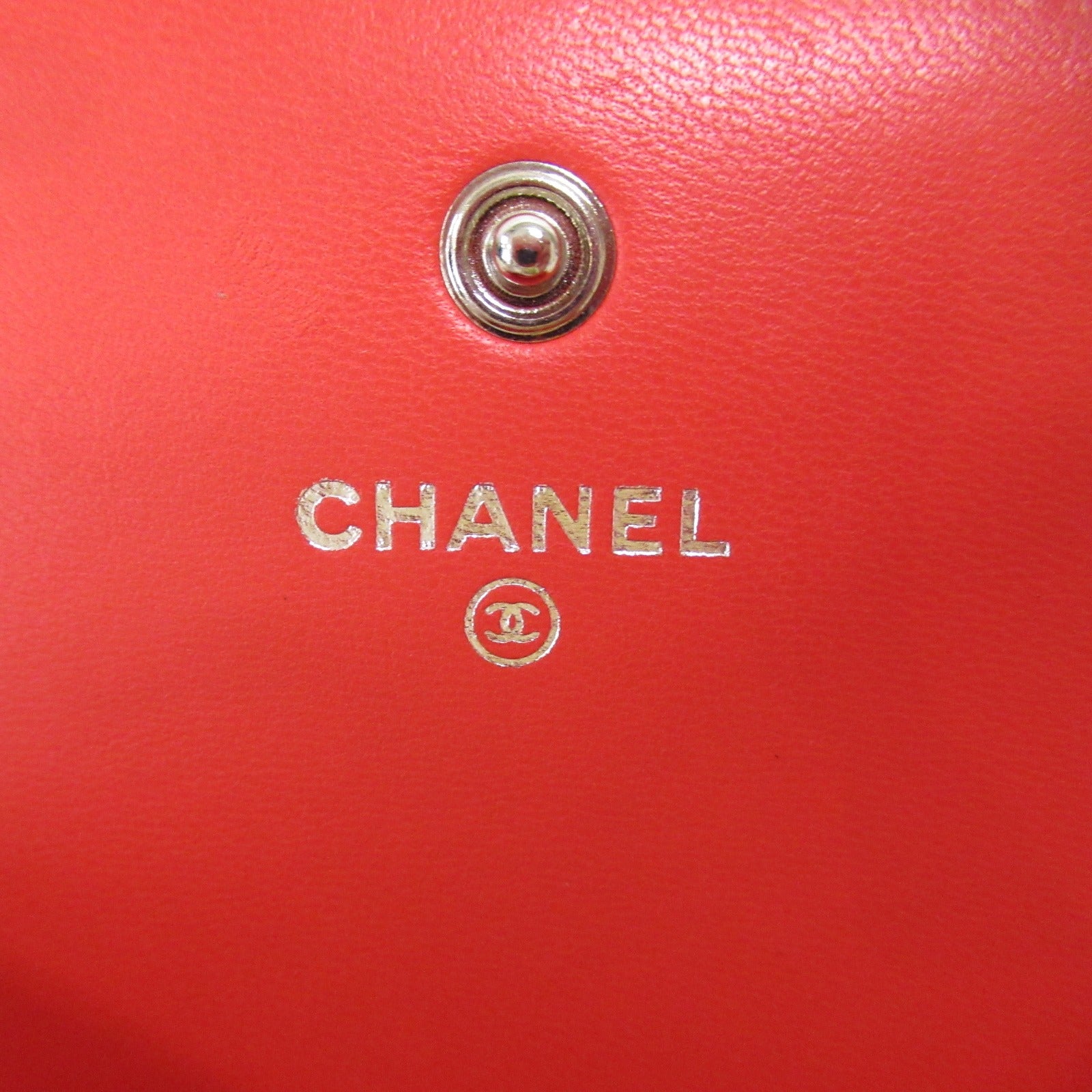 Chanel Lambskin Bifold Long Wallet Red