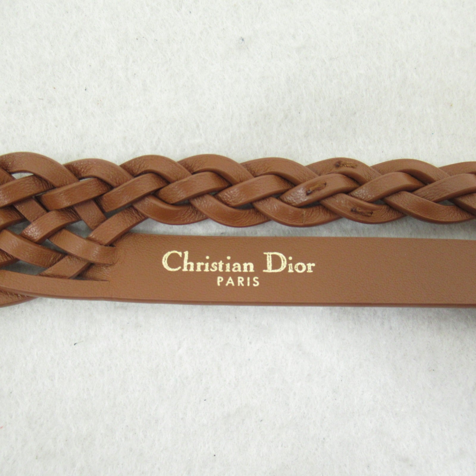 Dior Mesh Double Belt Calf Leather Brown