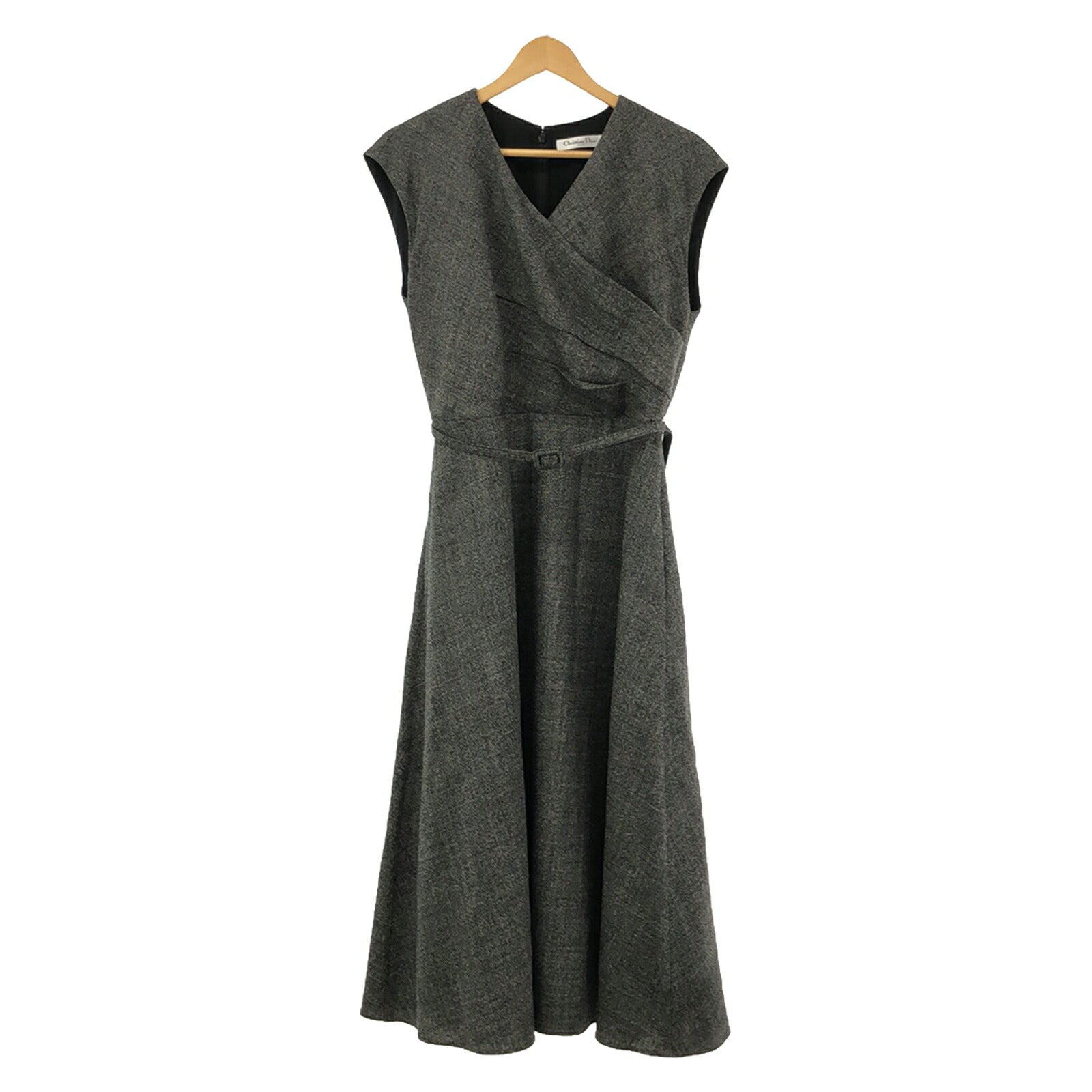 Dior Wool Dress with Belt Gray