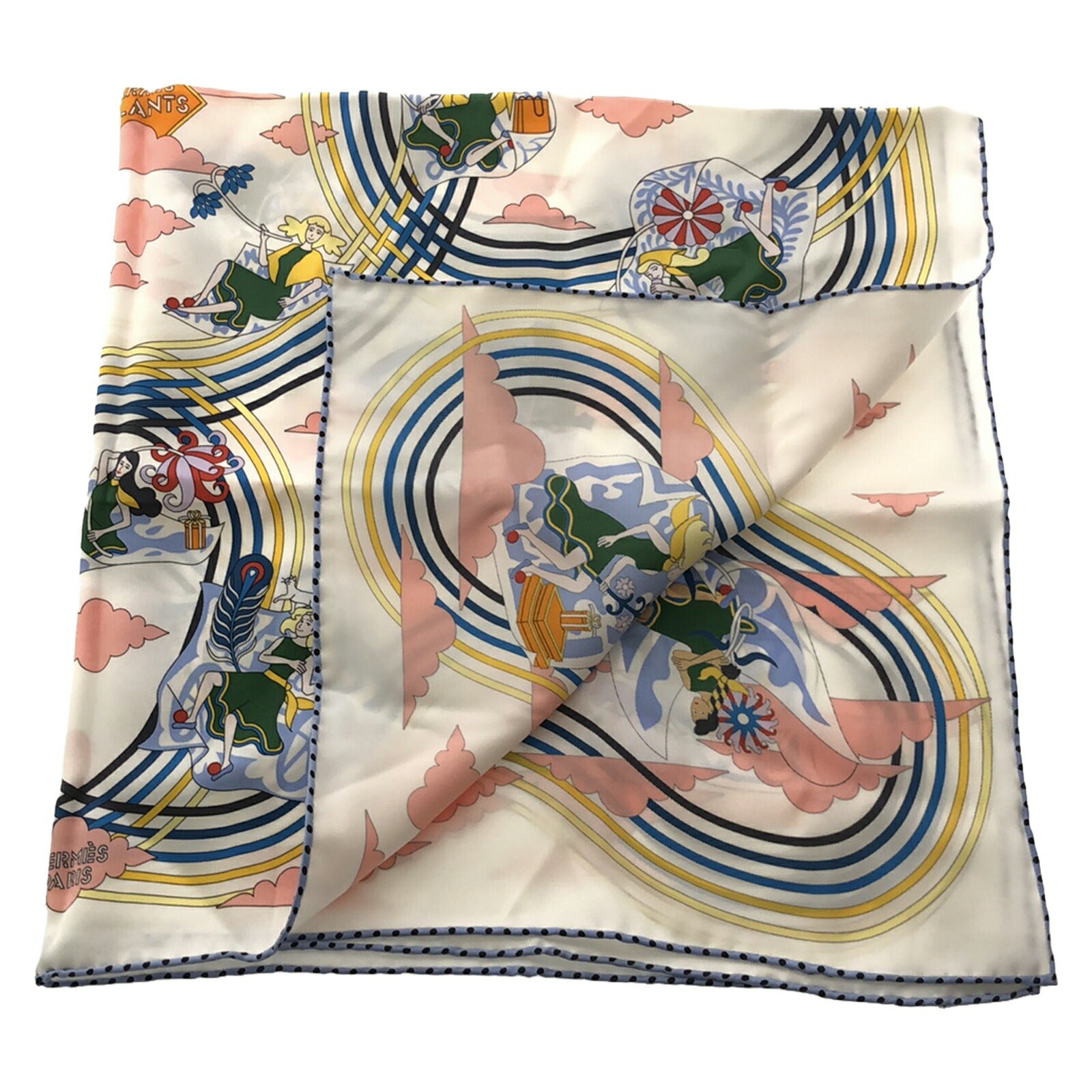 Hermes Silk Scarf White Unisex