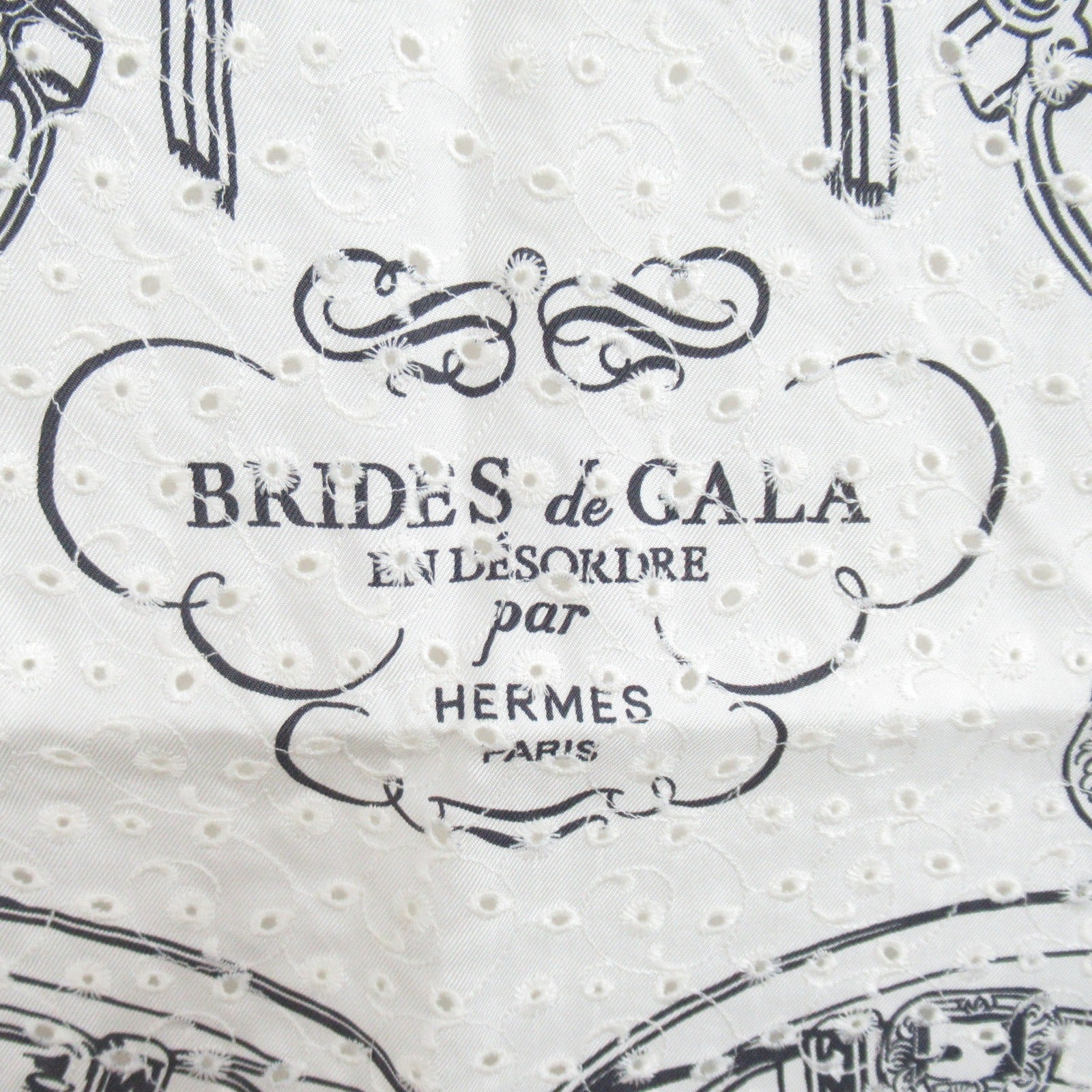 Hermes Silk Scarf White