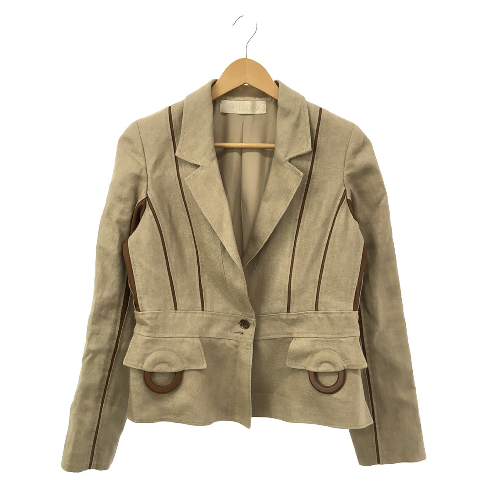 Valentino Beige Tailored Jacket Polyester