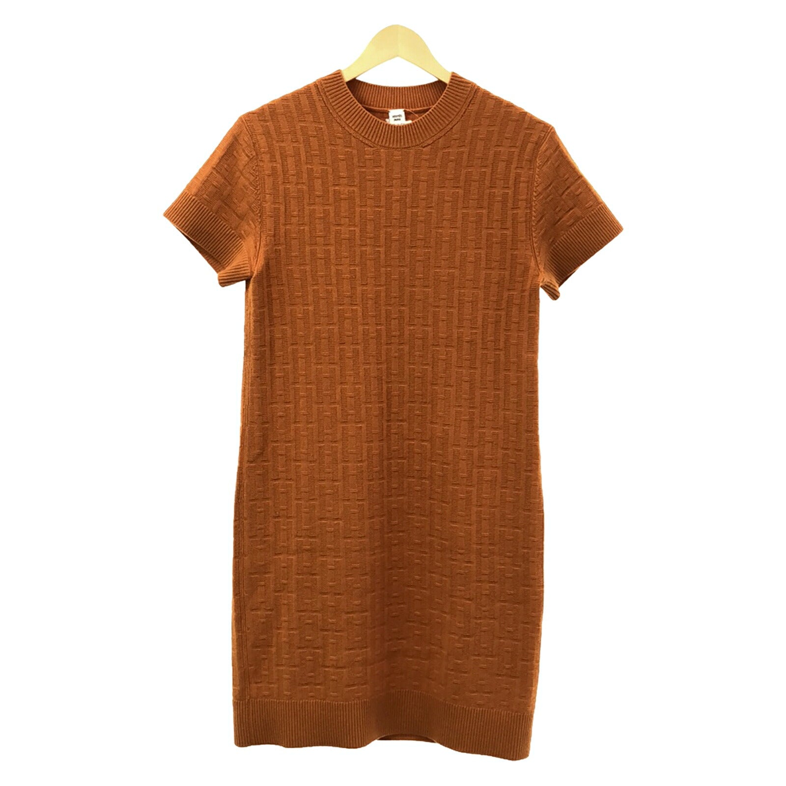 Hermes Wool H Logo Dress Orange