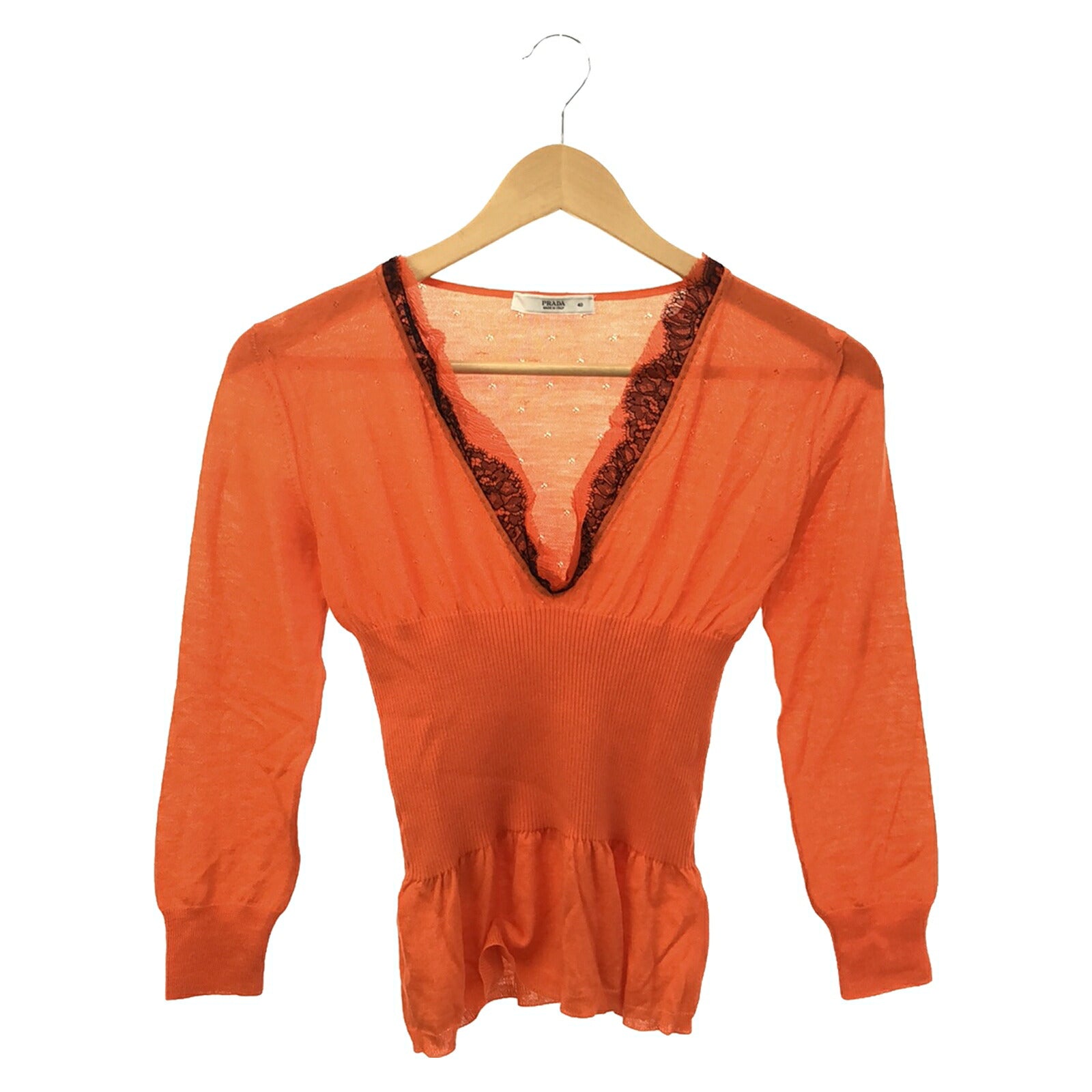 Prada Wool Cutsew Top Orange