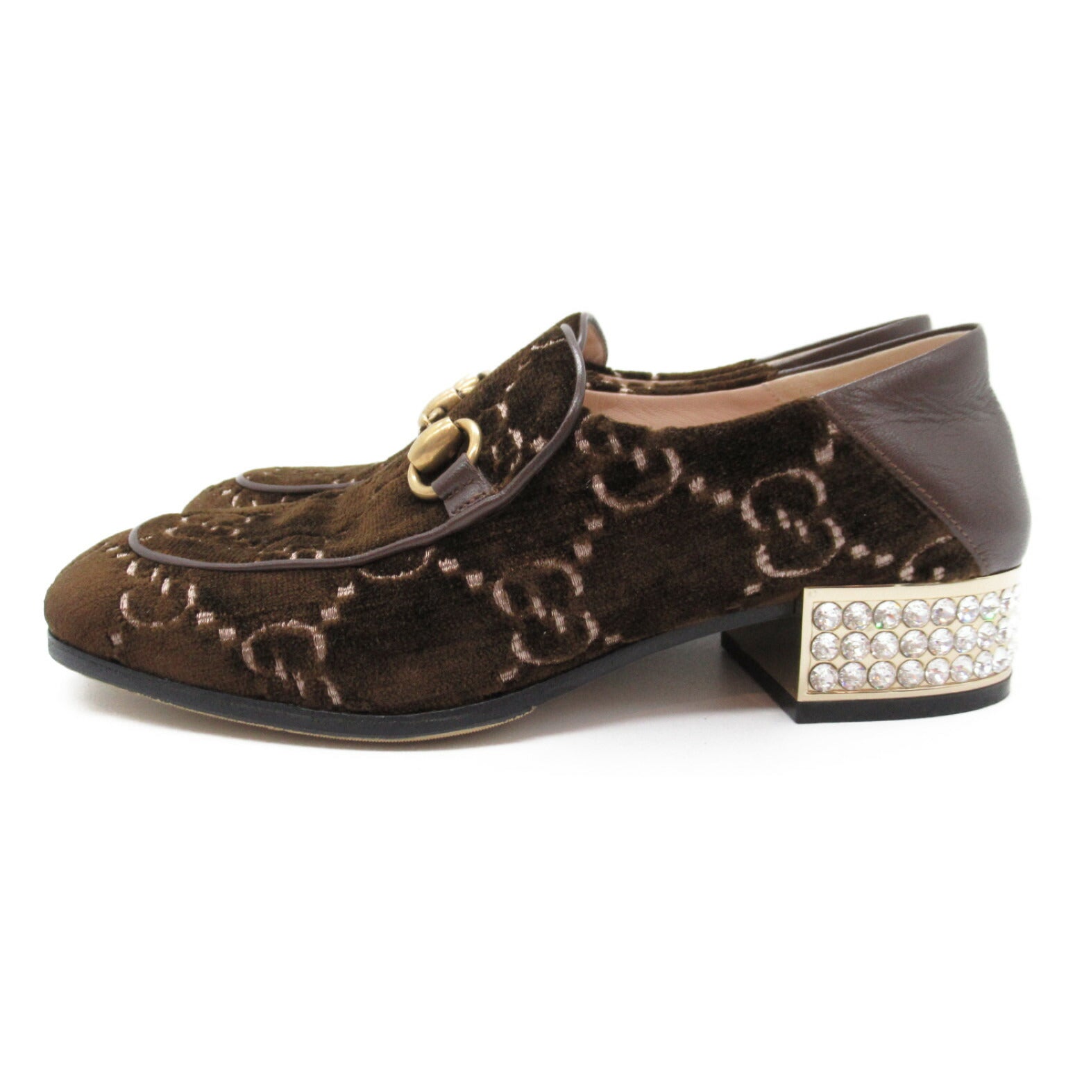 Gucci Suede Loafers GG Pattern Brown