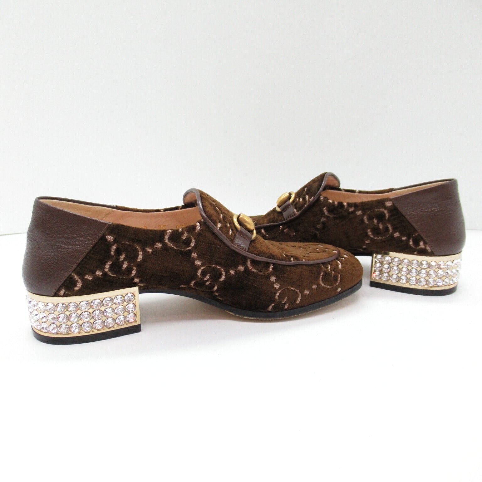 Gucci Suede Loafers GG Pattern Brown