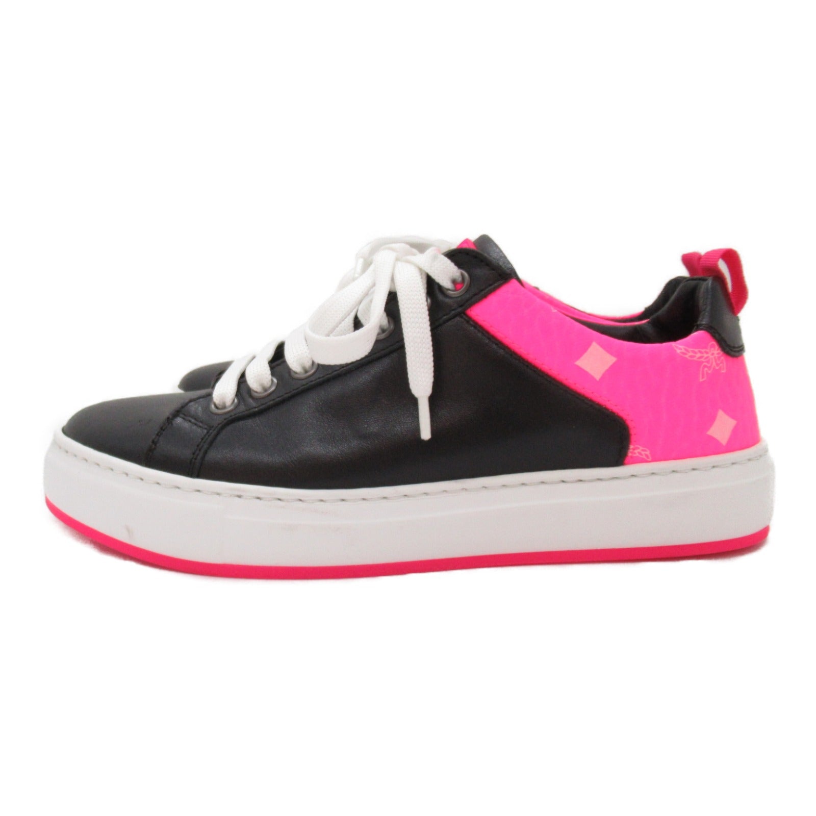 MCM Leather Sneakers Black Pink