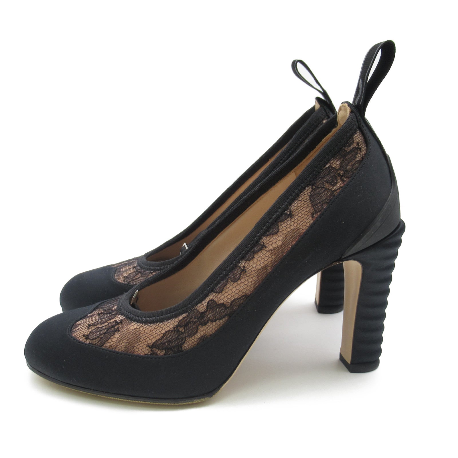 Fendi Satin Heel Pumps with Strap