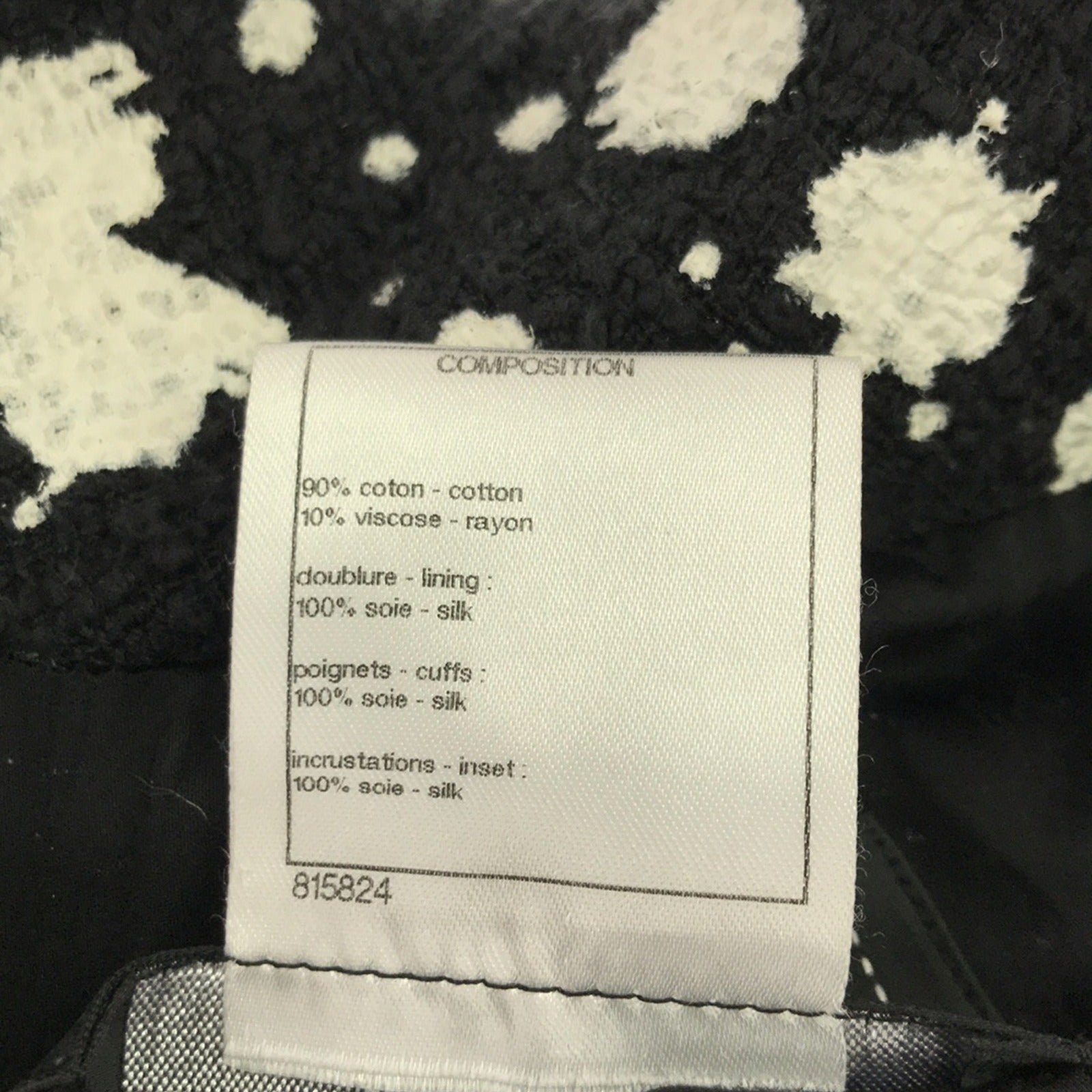 Chanel Cotton Jacket Black P51358V38118