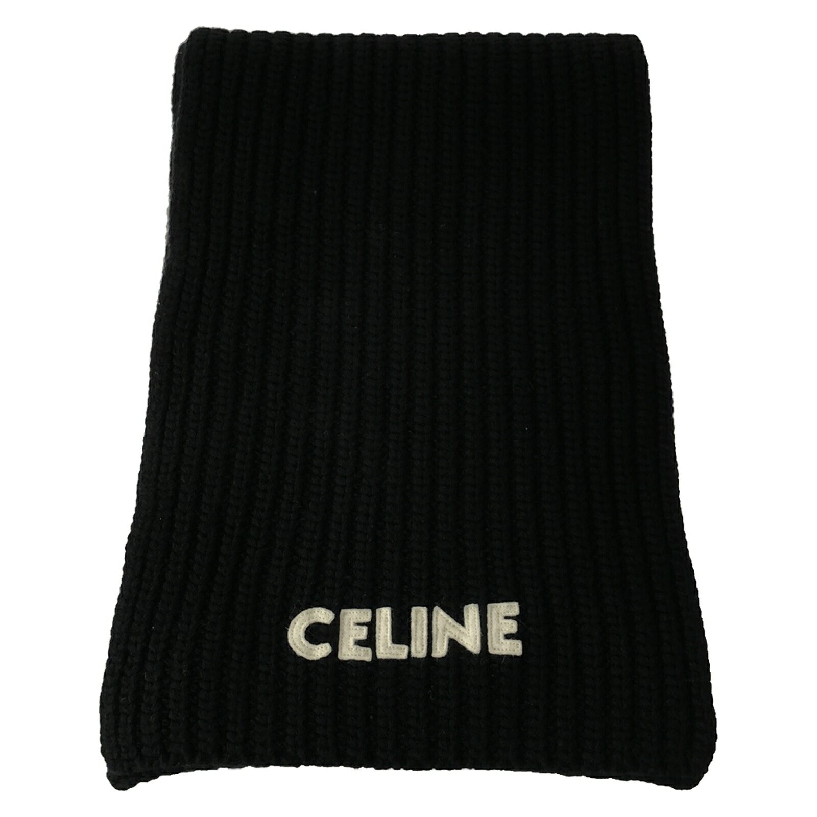 Celine Wool Scarf Black Unisex