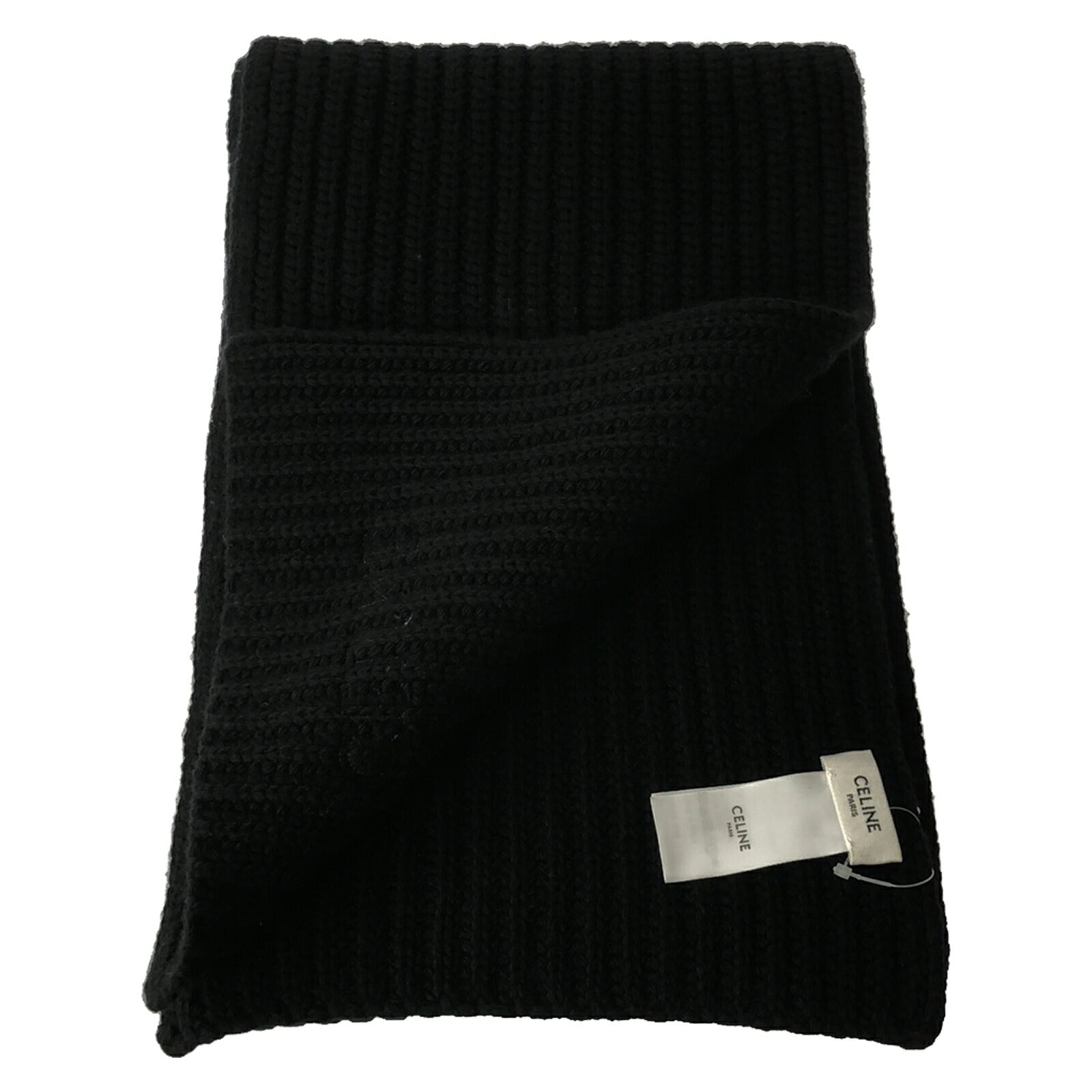 Celine Wool Scarf Black Unisex