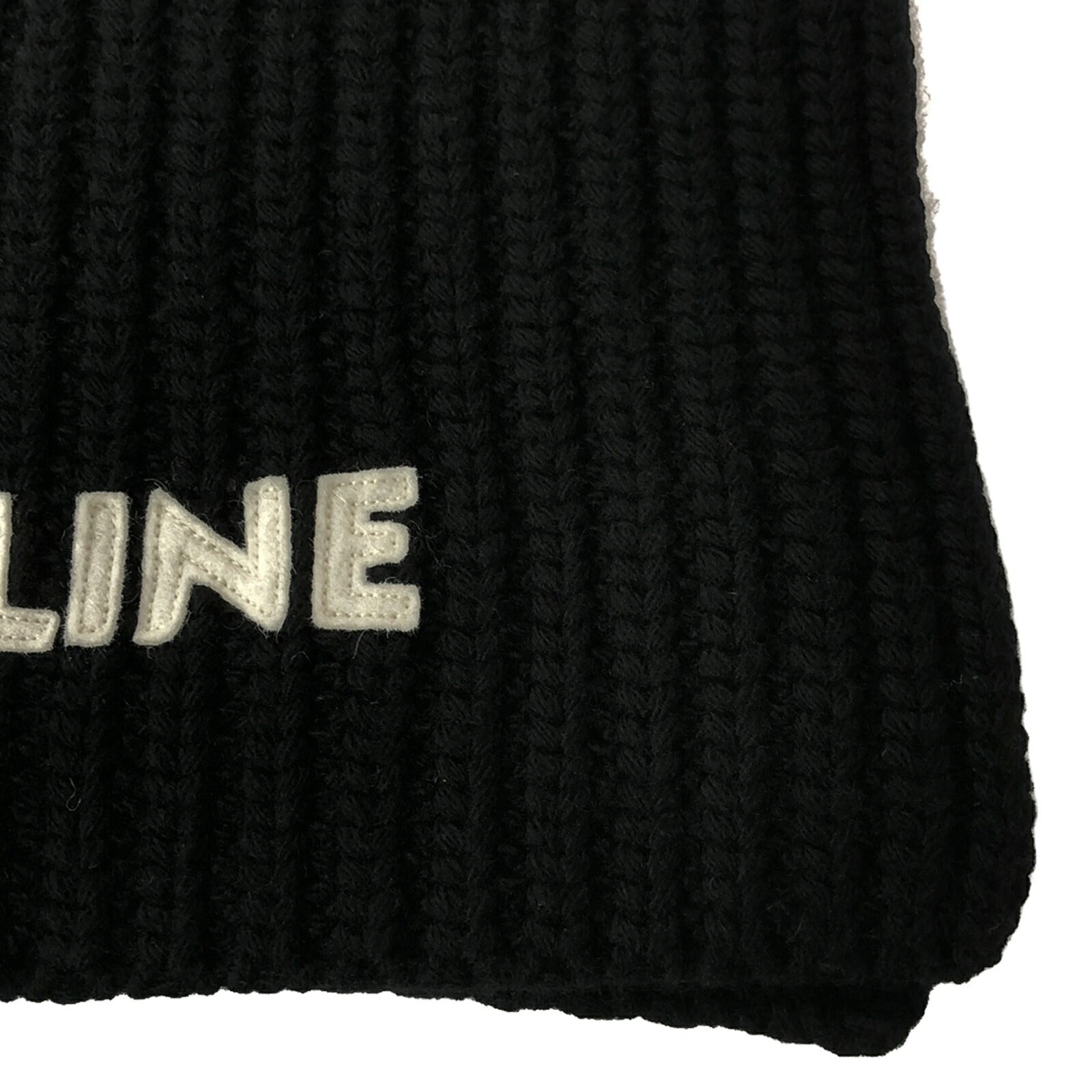 Celine Wool Scarf Black Unisex