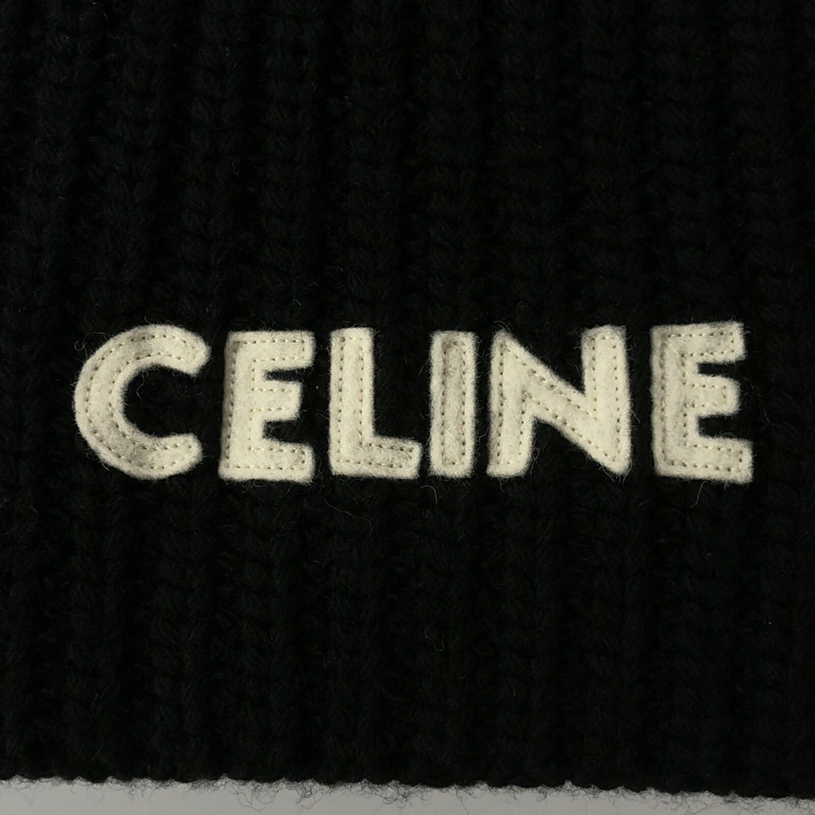 Celine Wool Scarf Black Unisex