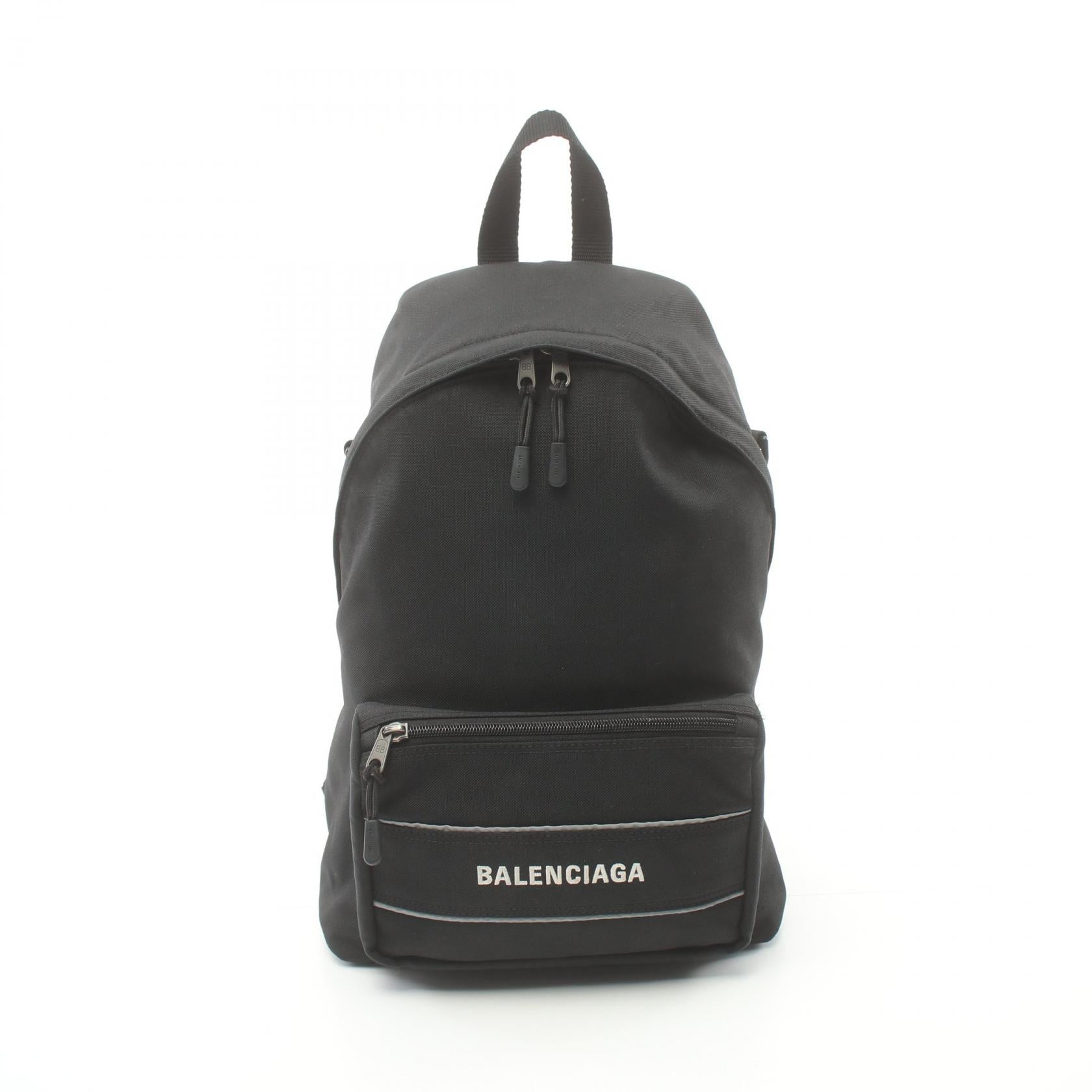 Balenciaga Nylon Canvas Backpack Black