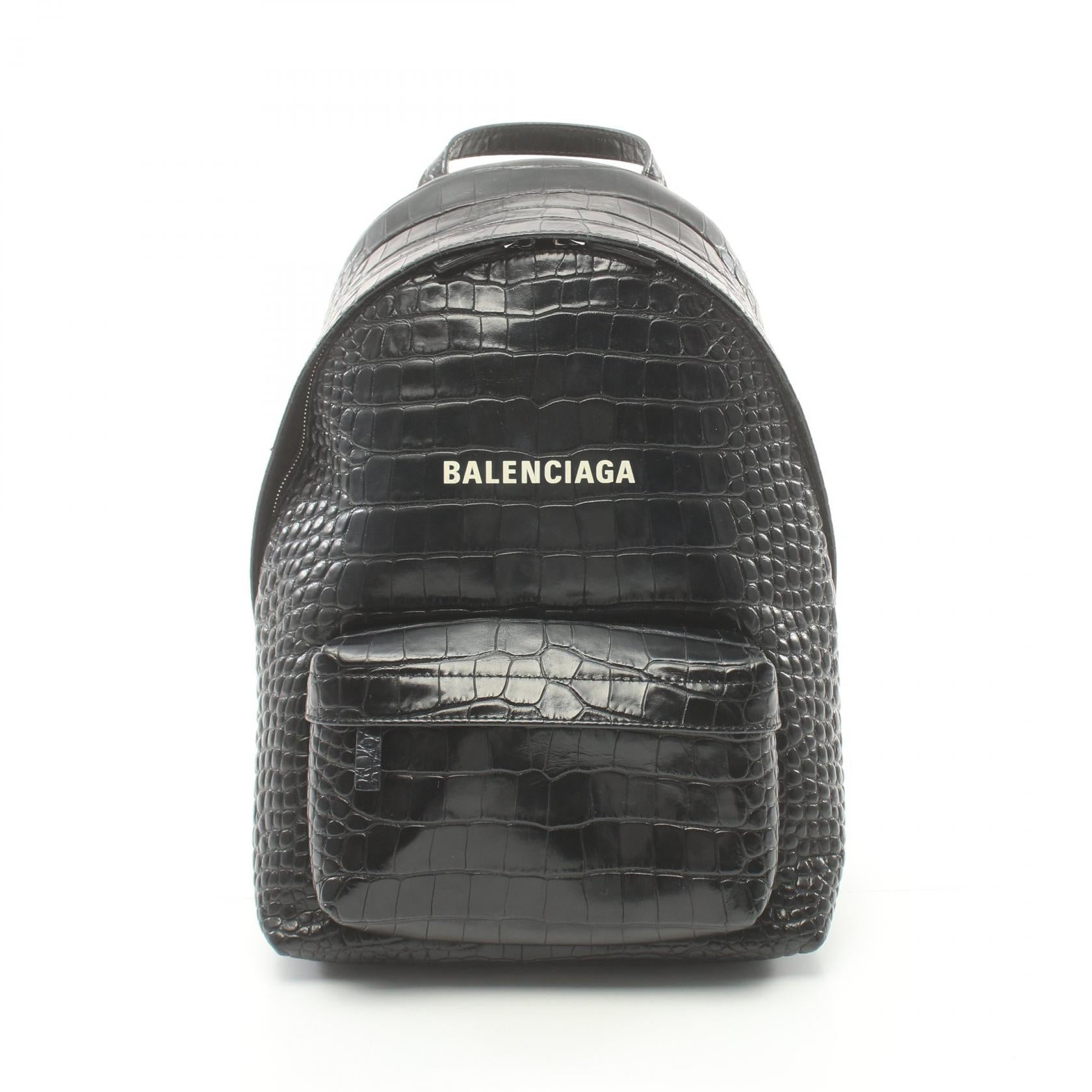 Balenciaga Leather Everyday Backpack Black