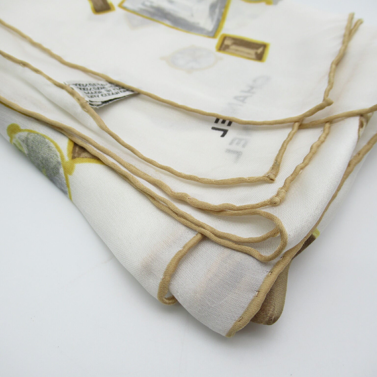 Chanel Silk Scarf White/Yellow