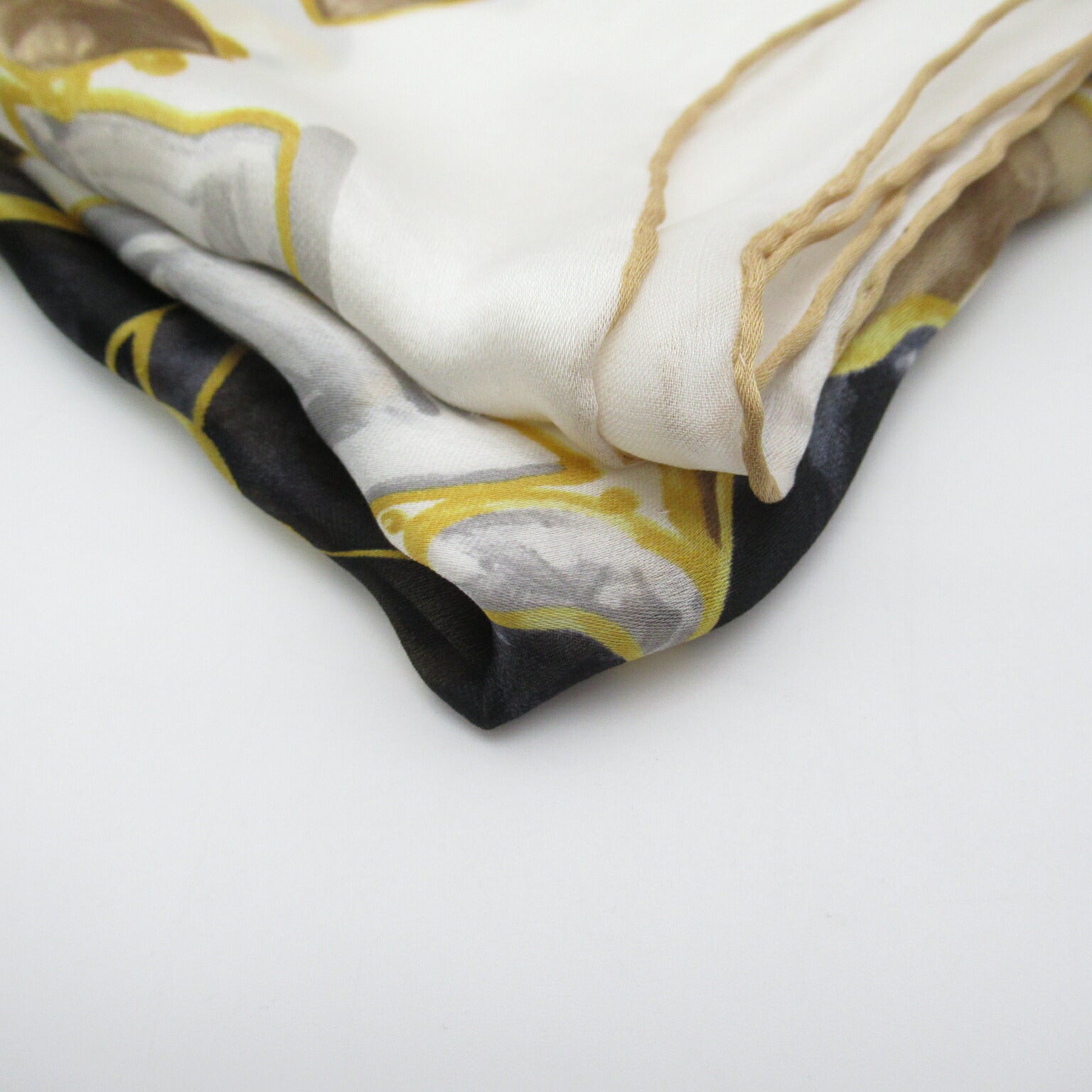 Chanel Silk Scarf White/Yellow