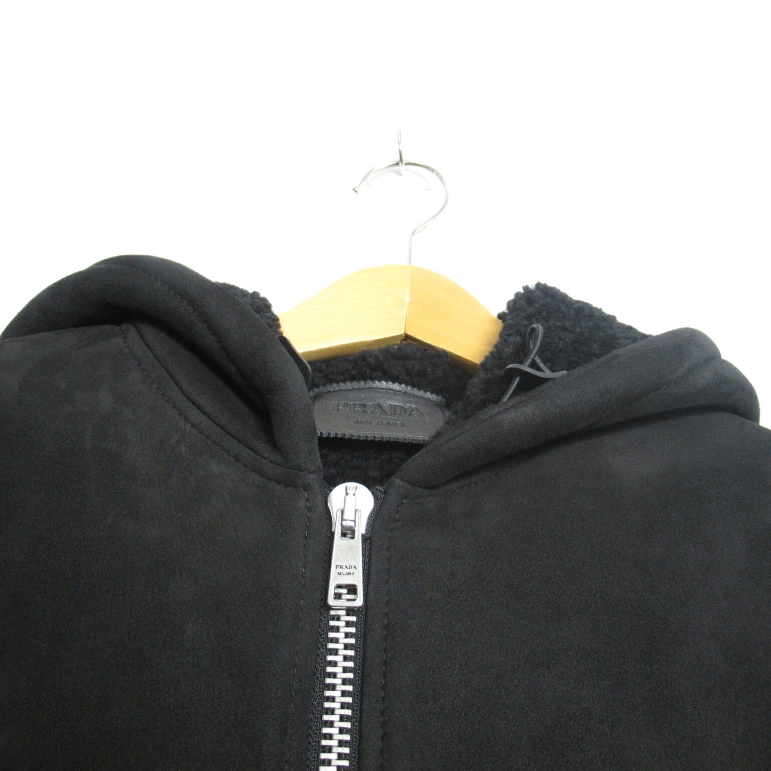 Prada Shearling Coat Black UPW405