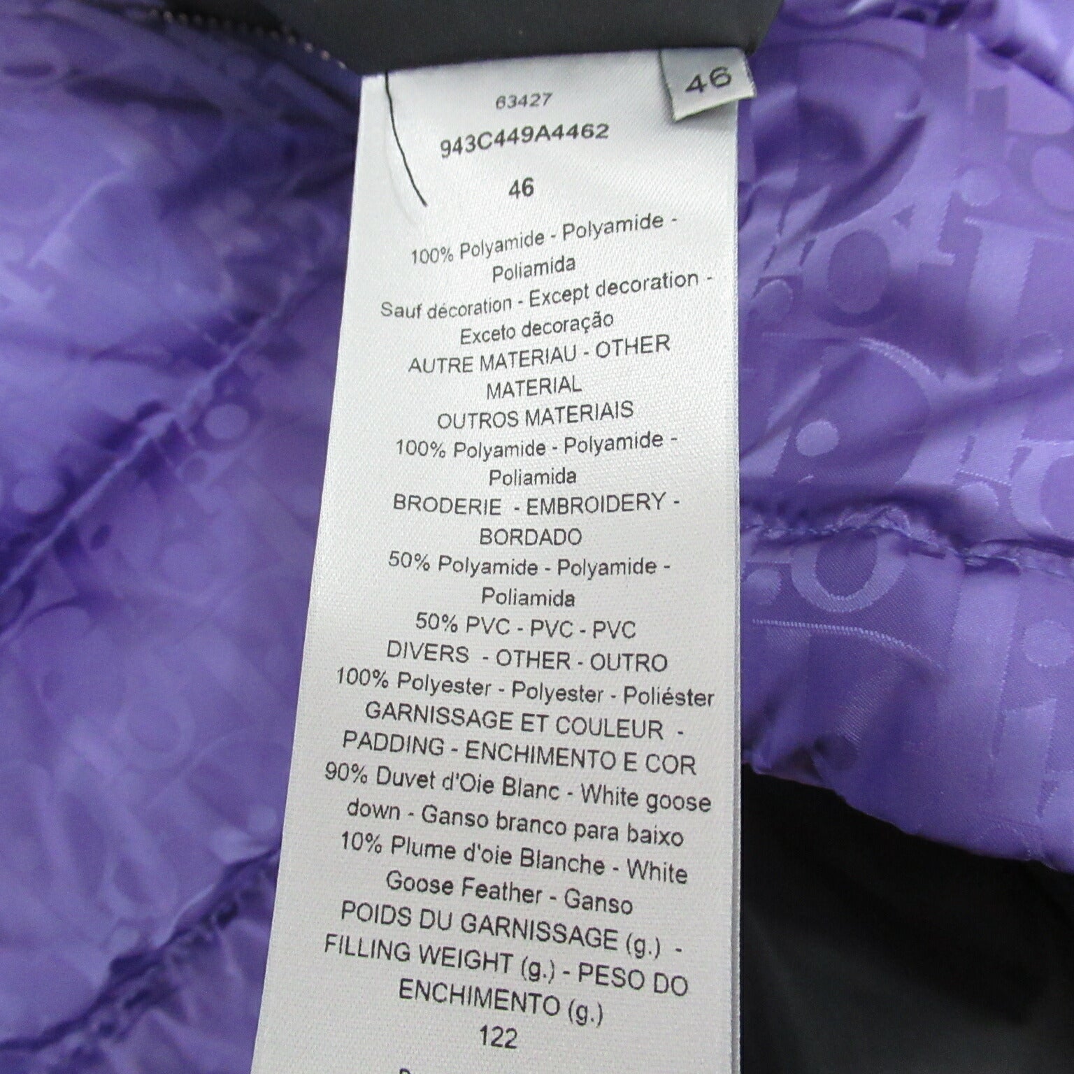 Dior Nylon Logo Down Jacket Outerwear