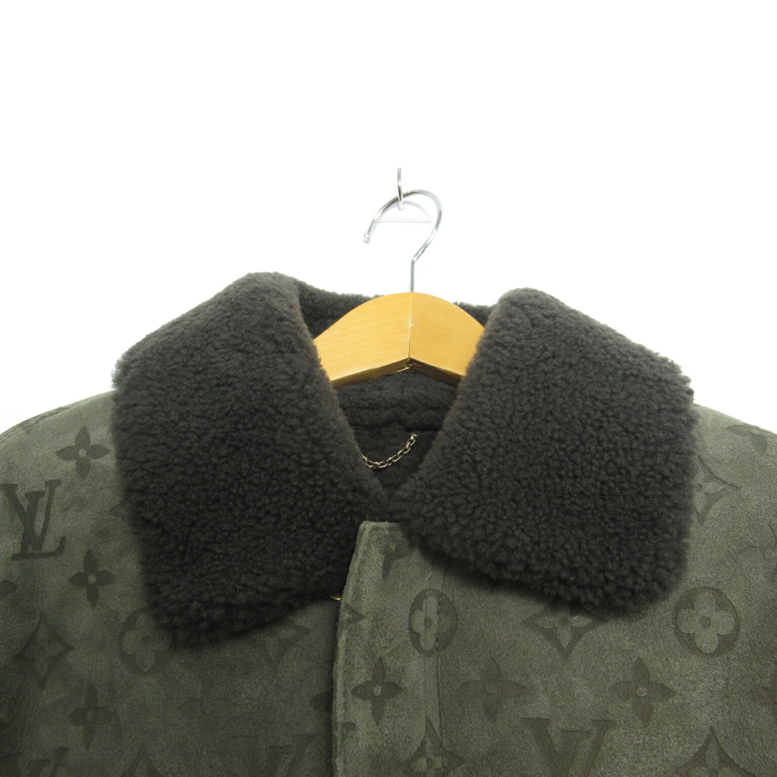 Louis Vuitton Sheepskin Logo Jacket Khaki