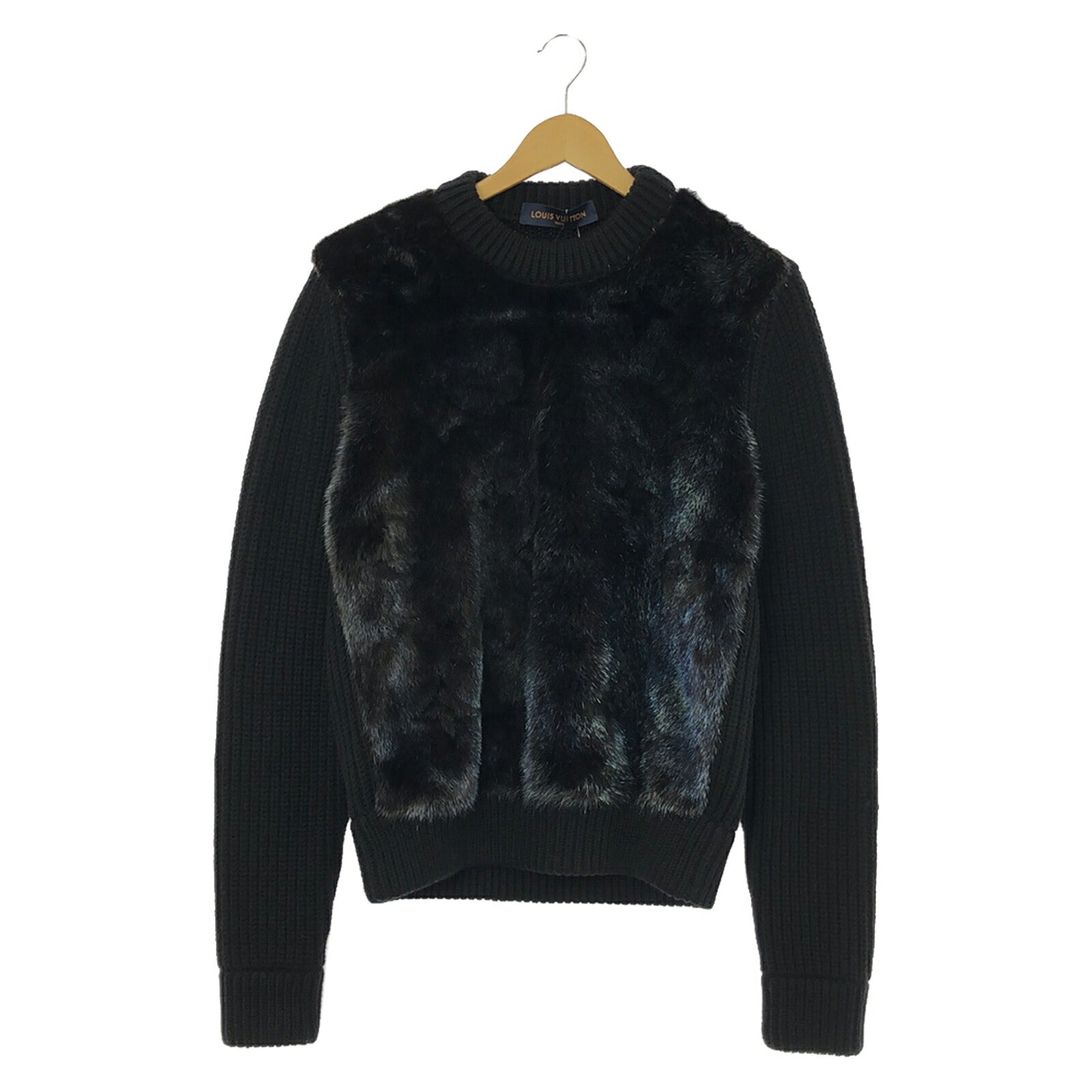 Louis Vuitton Mink Knit Top Black Used