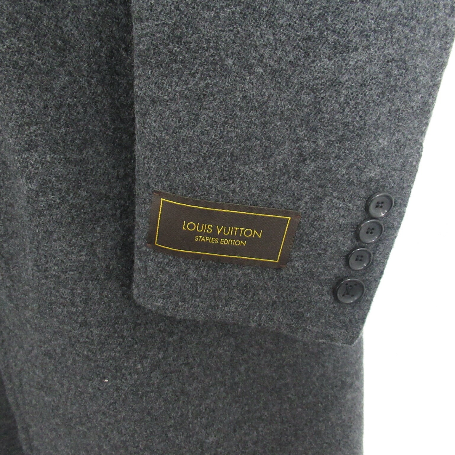 Louis Vuitton Wool Long Coat with Pin Brooch