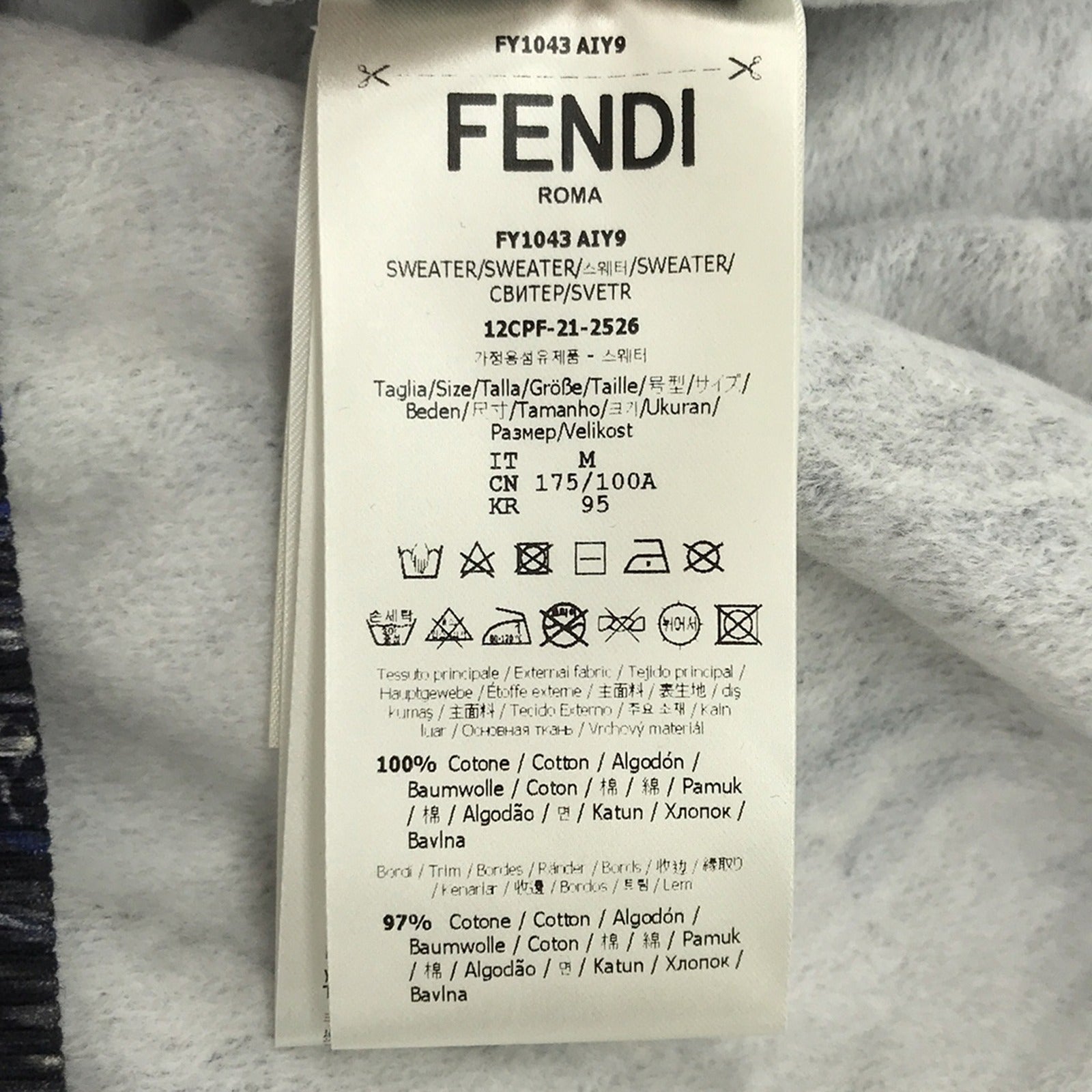 Fendi Cotton Hoodie Sweatshirt Blue