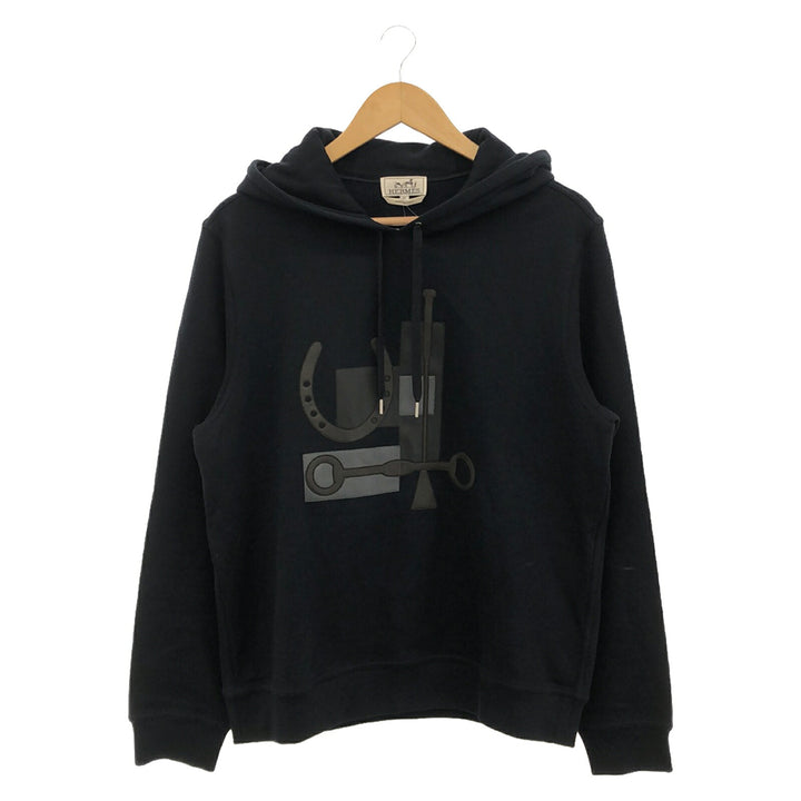 Hermes Cotton Zip-Up Hoodie Navy