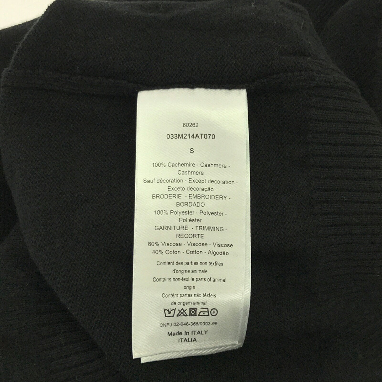 Dior Cashmere Cardigan Black for Women