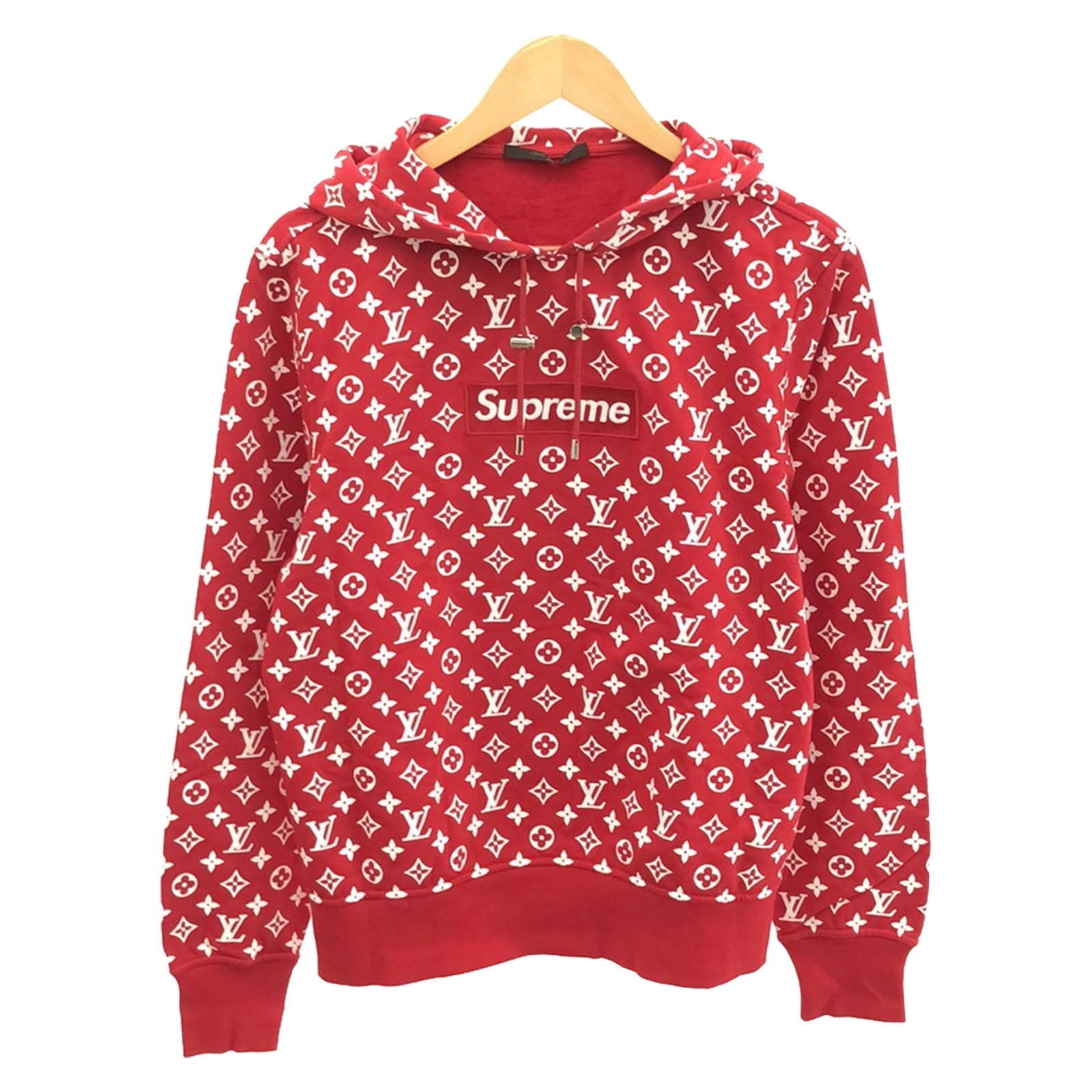 Louis Vuitton Supreme Cotton Hoodie Red