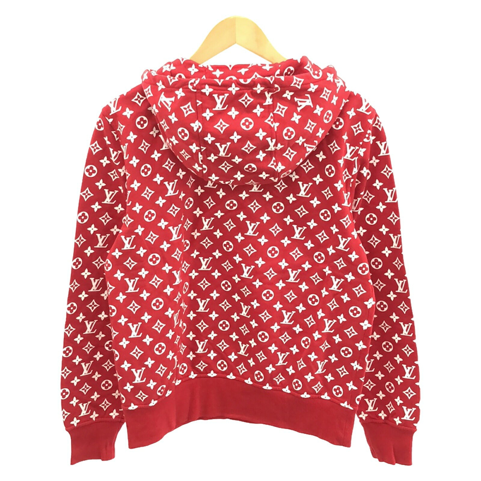 Louis Vuitton Supreme Cotton Hoodie Red