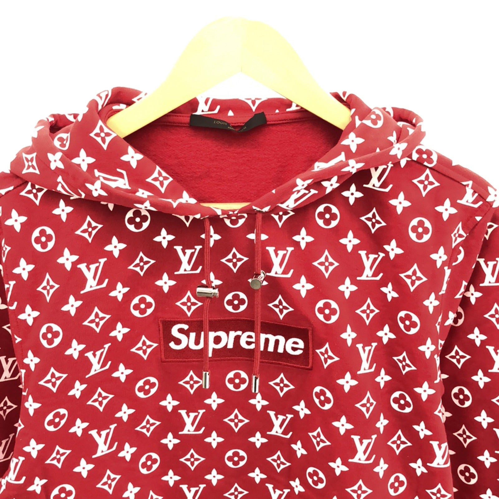 Louis Vuitton Supreme Cotton Hoodie Red