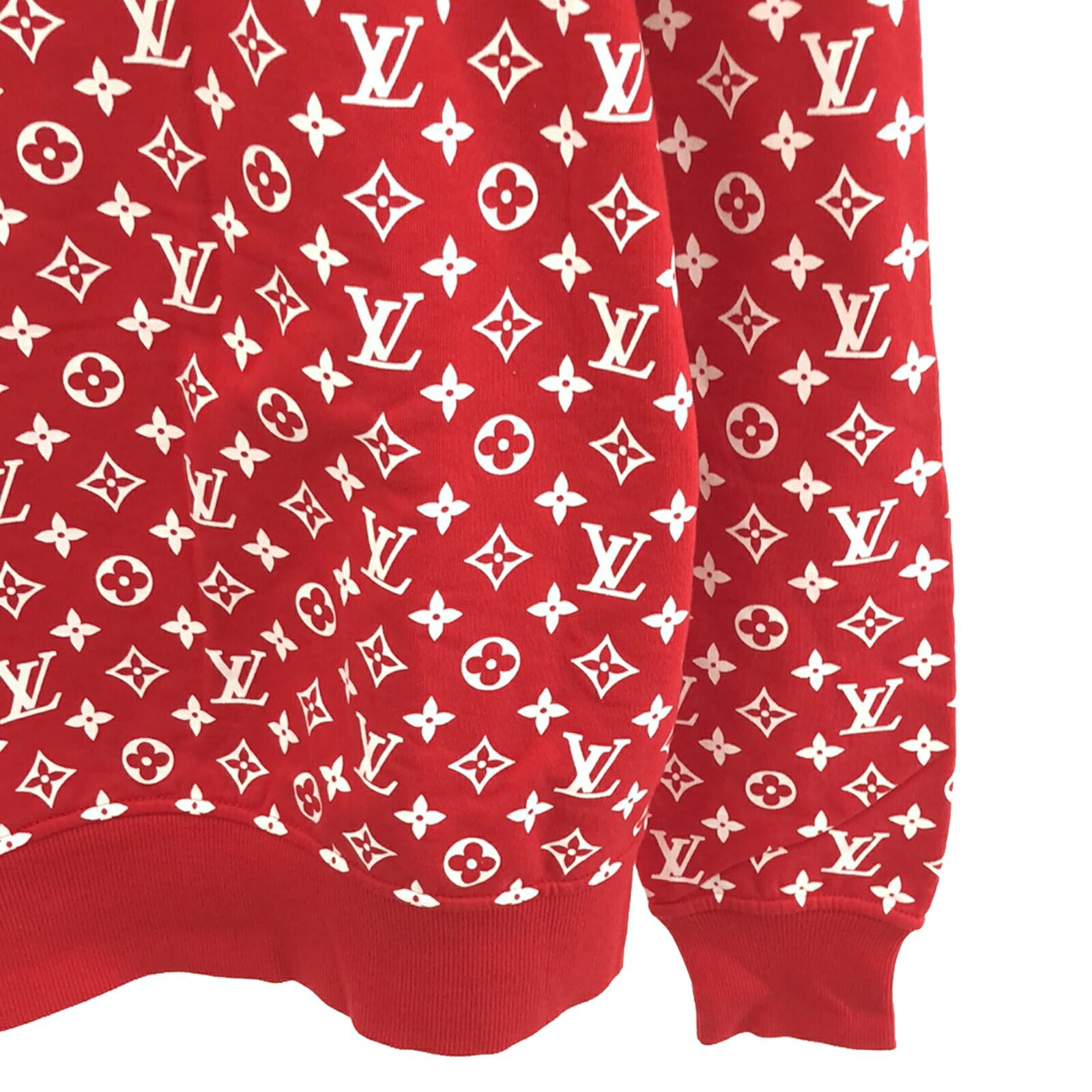 Louis Vuitton Supreme Cotton Hoodie Red