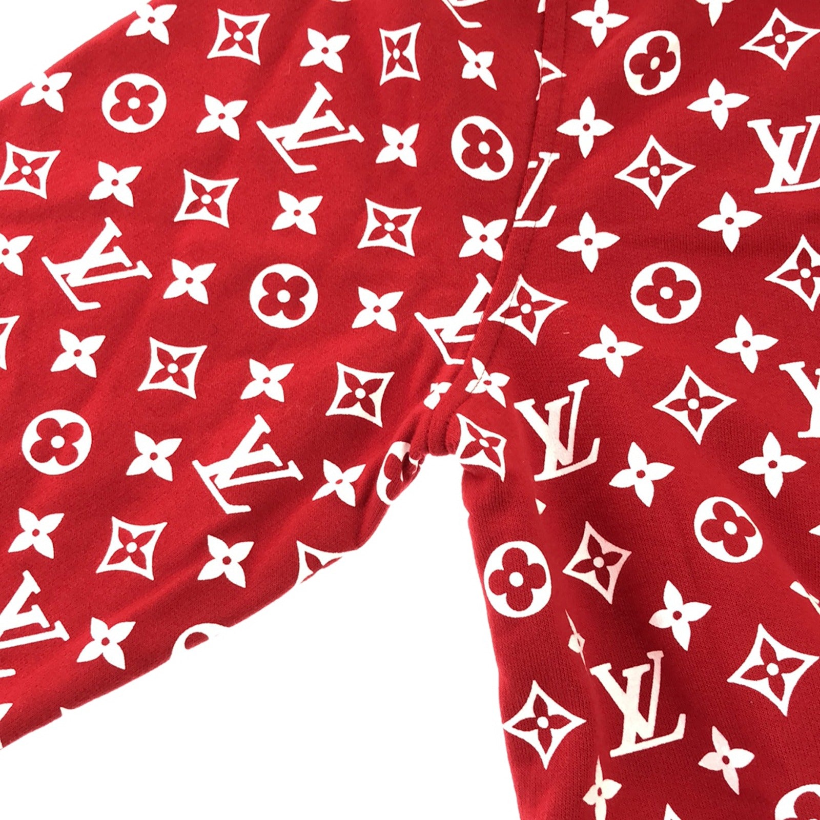 Louis Vuitton Supreme Cotton Hoodie Red