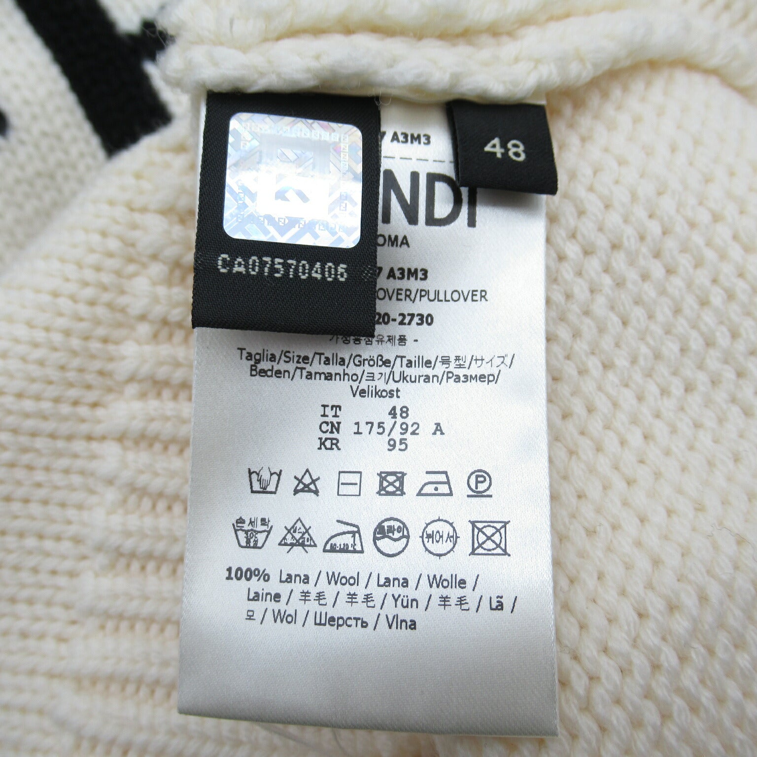 Fendi Wool Sweater White Men