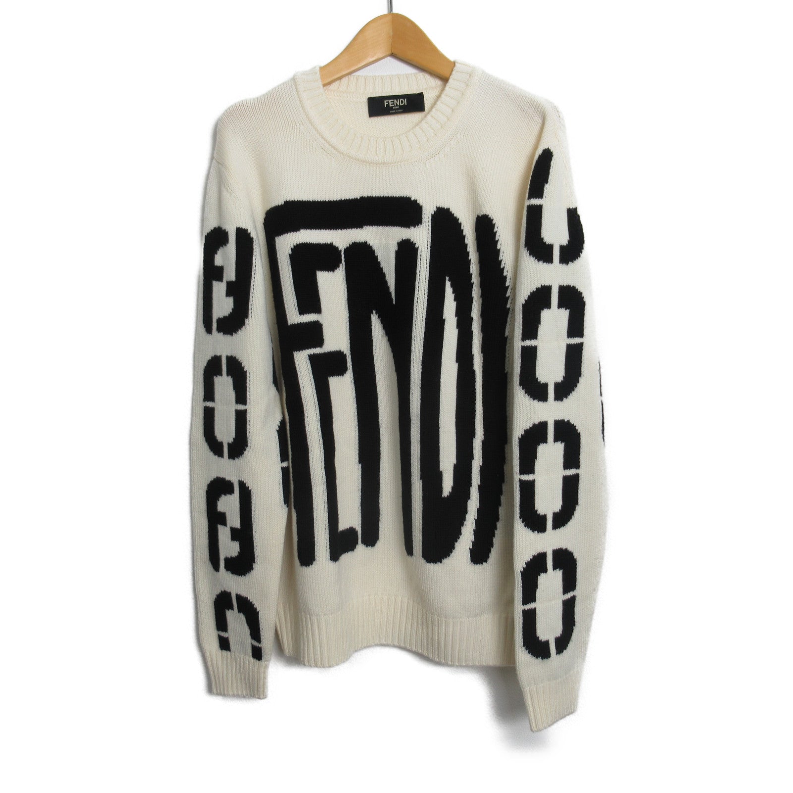 Fendi Wool Sweater White/Black Men