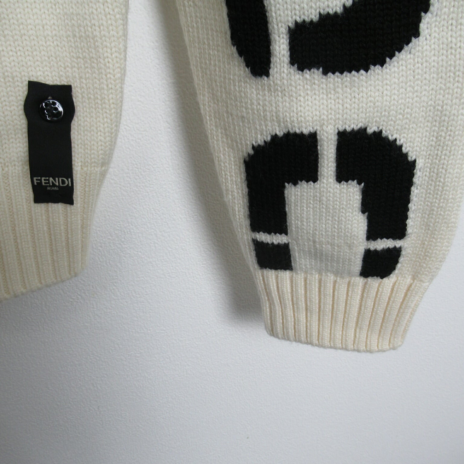 Fendi Wool Sweater White/Black Men