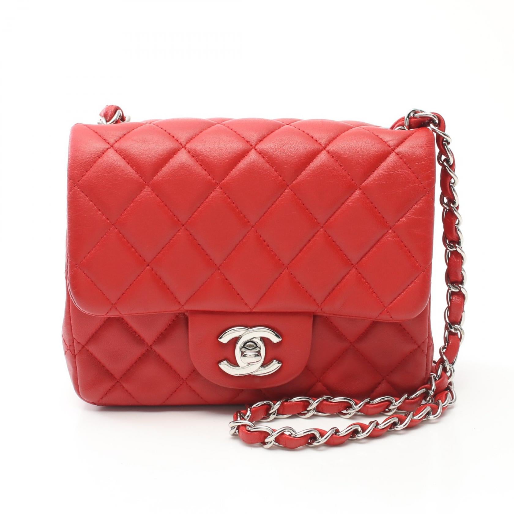 Chanel Mini Matelasse Shoulder Bag Red