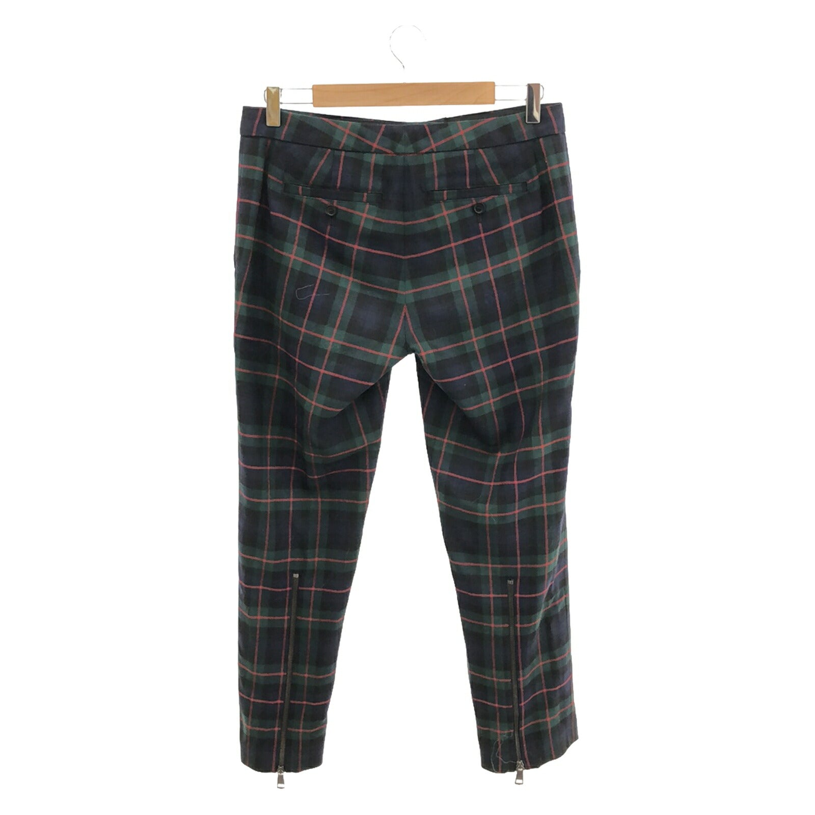 Burberry Wool Check Pants Navy