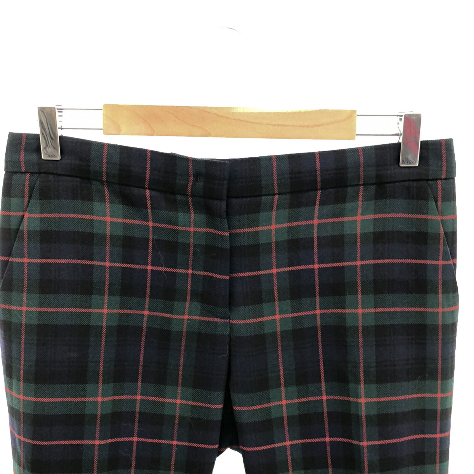 Burberry Wool Check Pants Navy