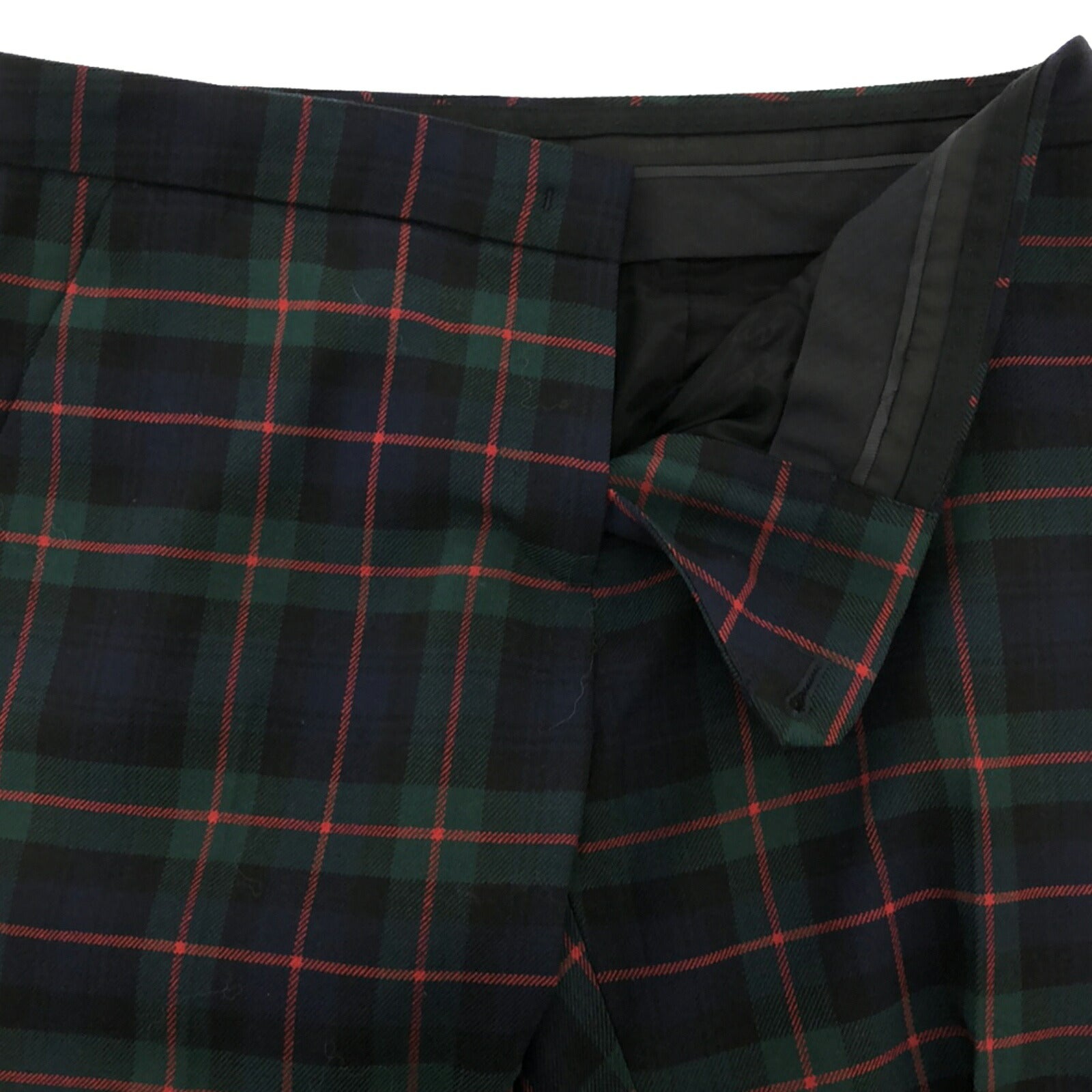 Burberry Wool Check Pants Navy