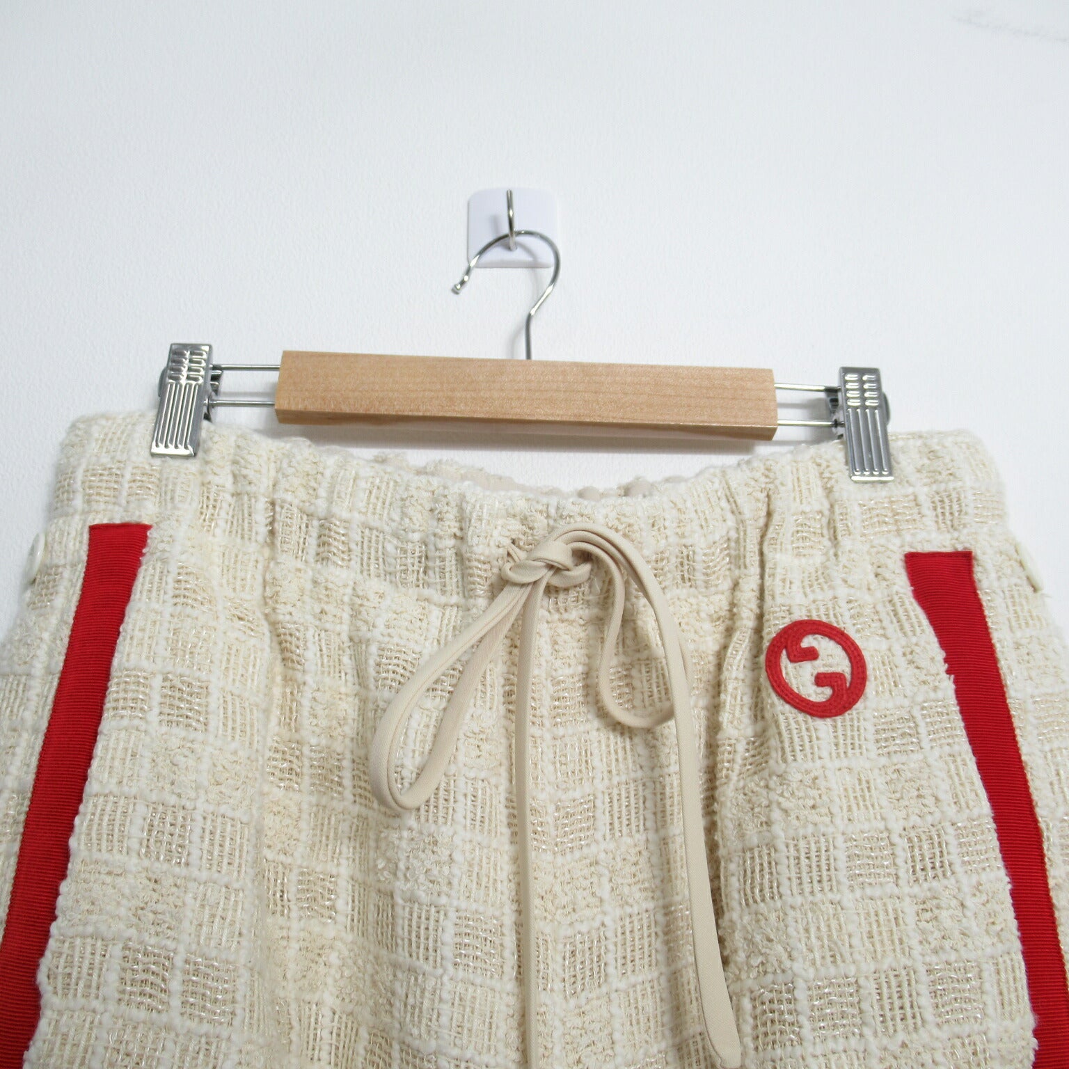 Gucci Cotton Pants Ivory/Red