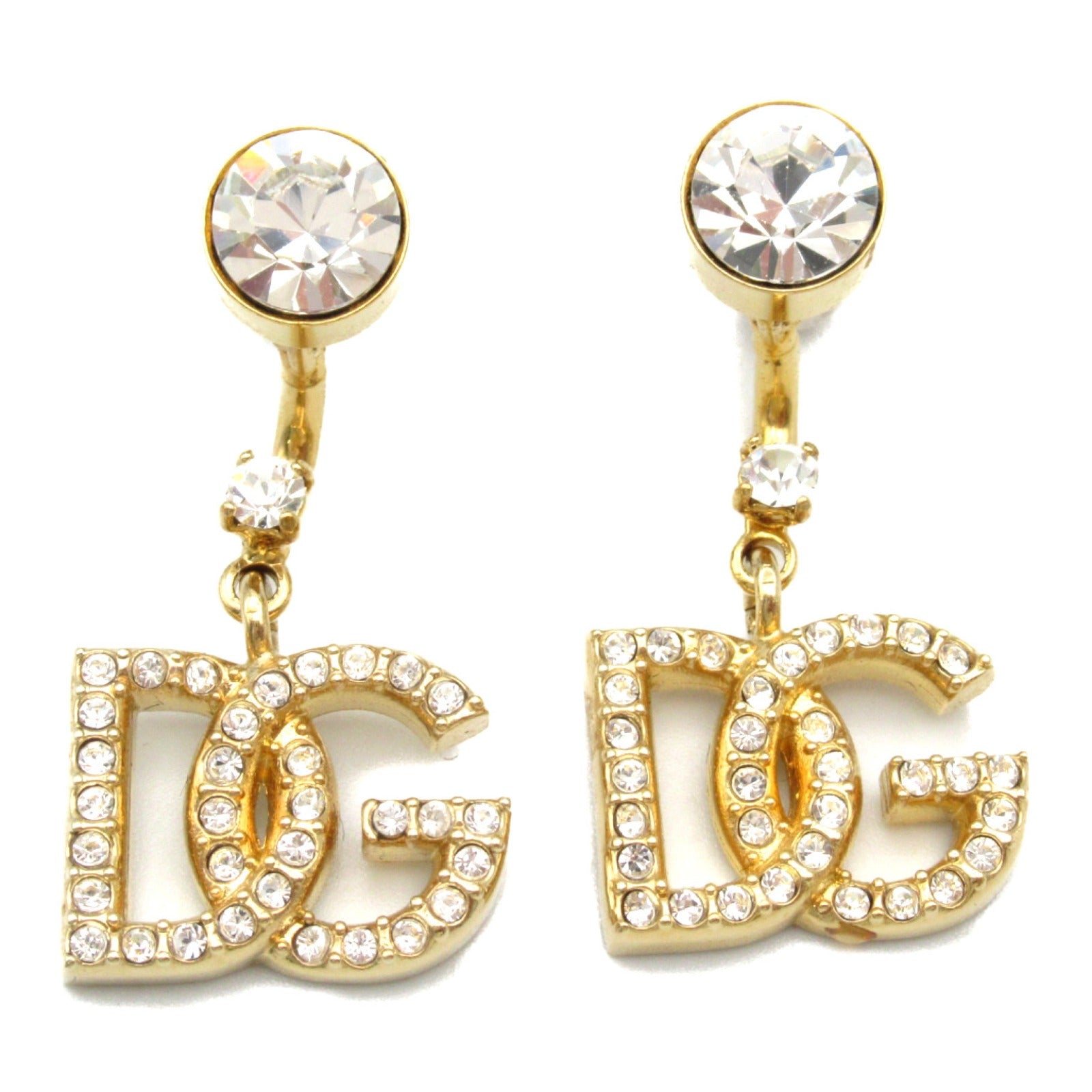 Dolce & Gabbana DG Logo Dangle Earrings  Metal Earrings in Great Condition