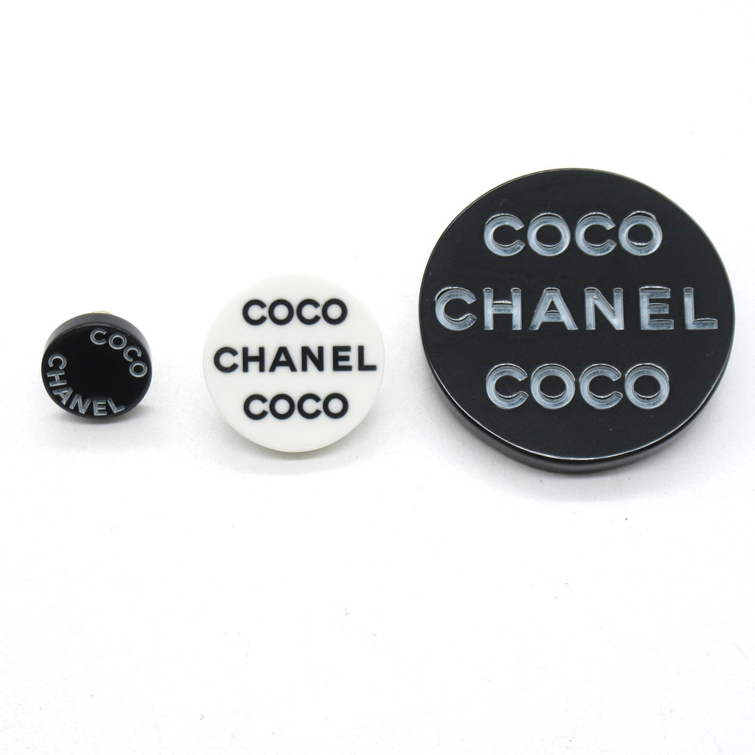 Chanel Coco Pin Brooch Set Plastic Metal